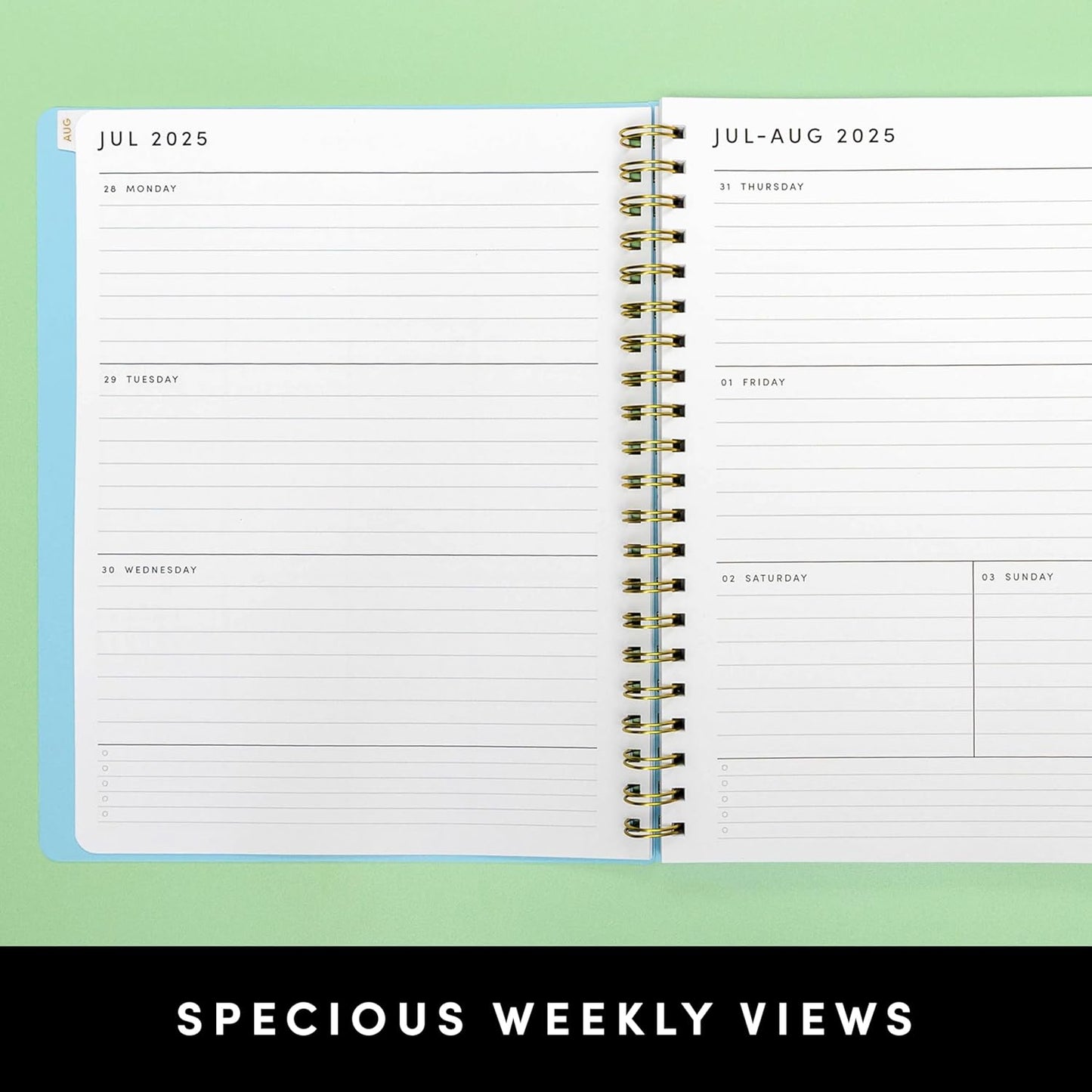 PAPERAGE 17 Month Academic Planner 2025-2026, Weekly & Monthly Spreads, August 2025 - December 2026, Large (8.5 in x 11 in), Royal Blue