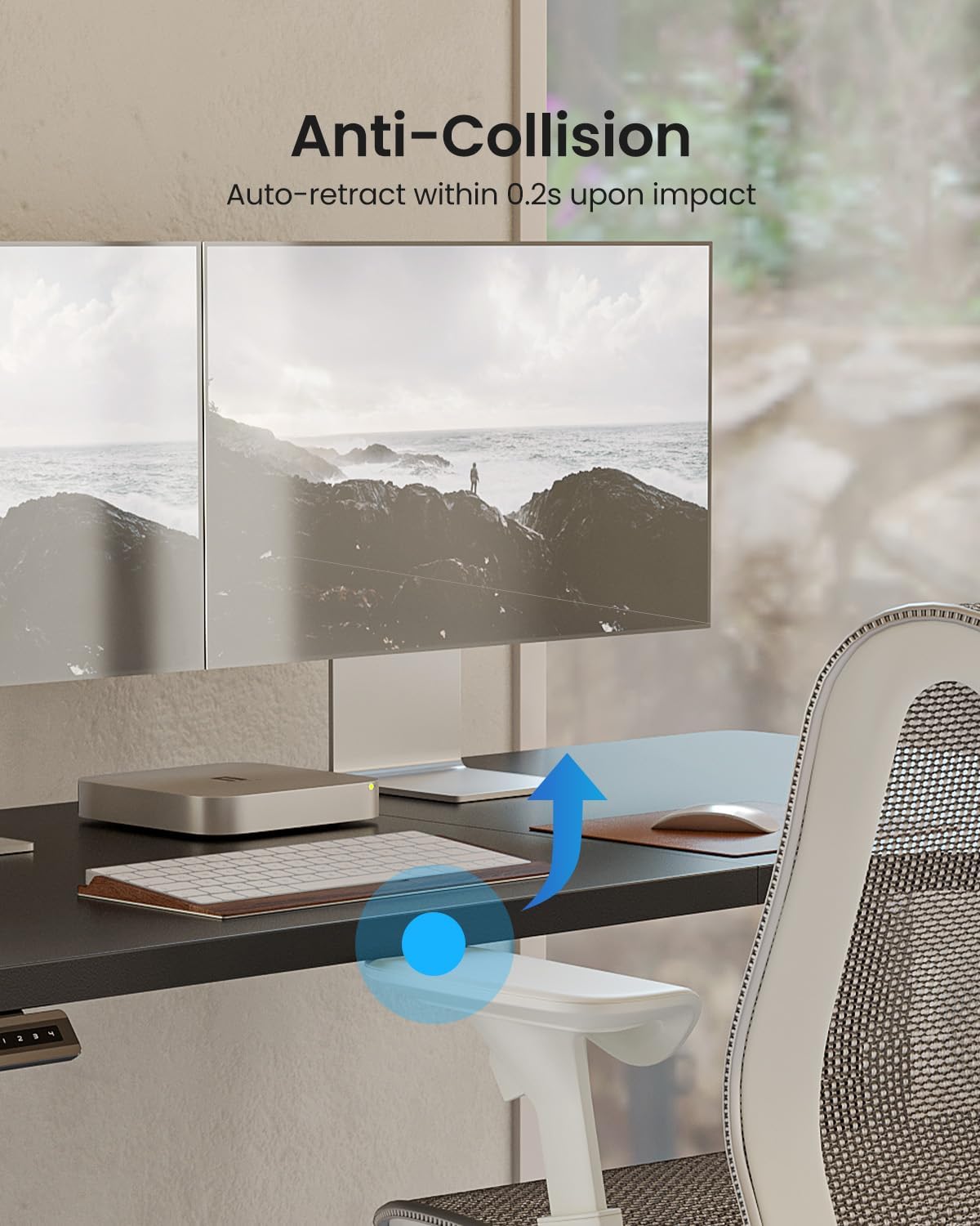 FEZIBO 55×32 inch L Shaped Electric Corner Standing Desk, 4 Memory Height Settings,Home Office & Computer Height Adjustable Table, Ergonomic Sit and Stand Up Workstation with Splice Board,Black Top