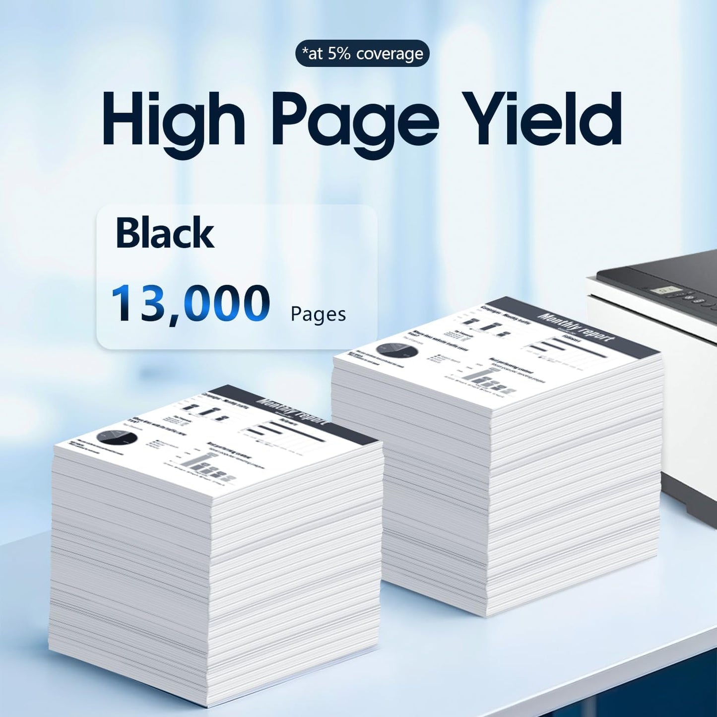 37A Black Toner Cartridges Replacement Compatible for 37A CF237A M607 M608 Toner Enterprise M607n M607dn M608n M608dn M608x M609 MFP M631 M632 M633 Printer (2 Black)