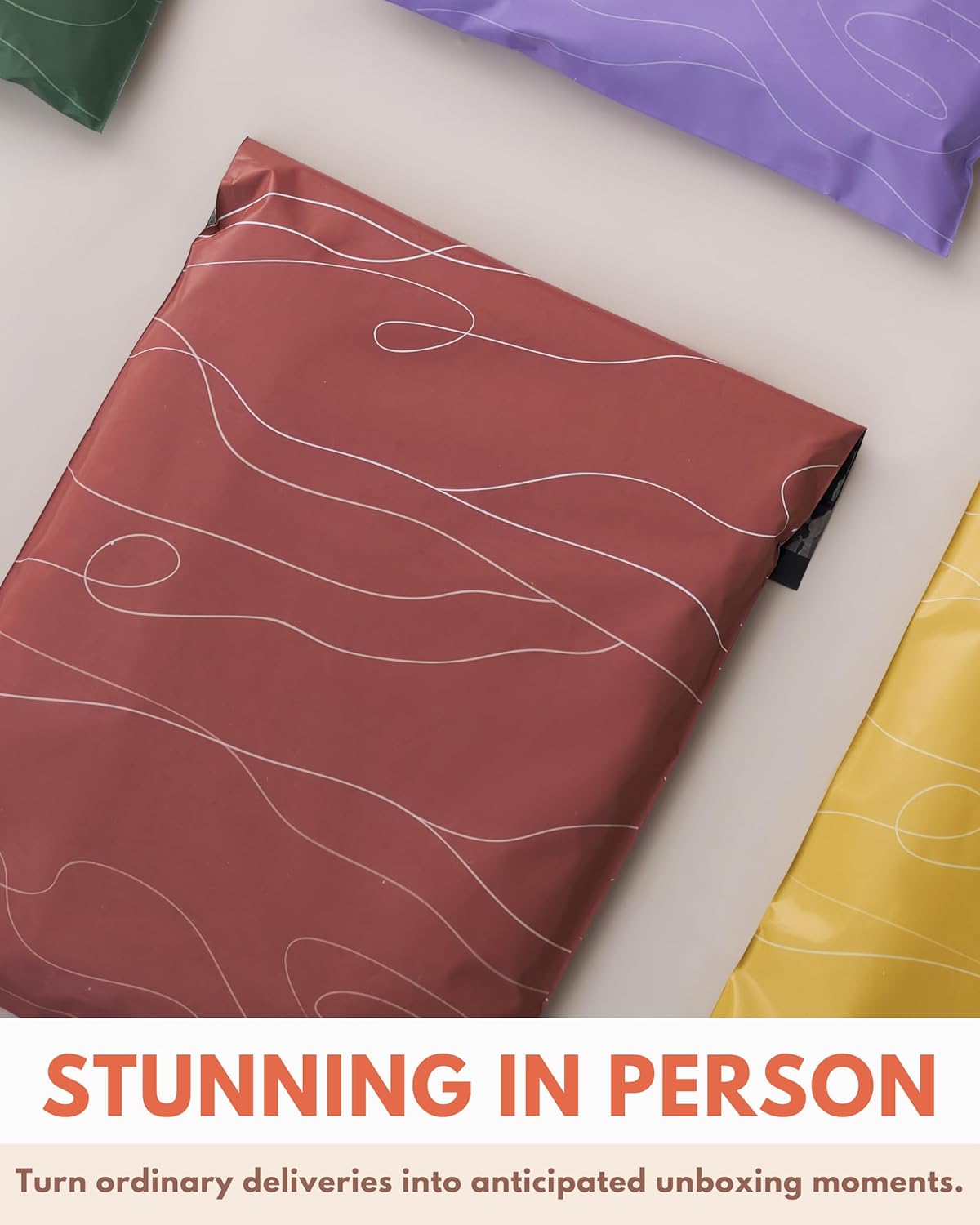 Poly Mailers 6x9-25 Pack Biodegradable Shipping Bags for Stationery and Small Accessories - Impack Self-Seal Waterproof Thick Mailing Envelope for Small Items - Tidal Terracotta