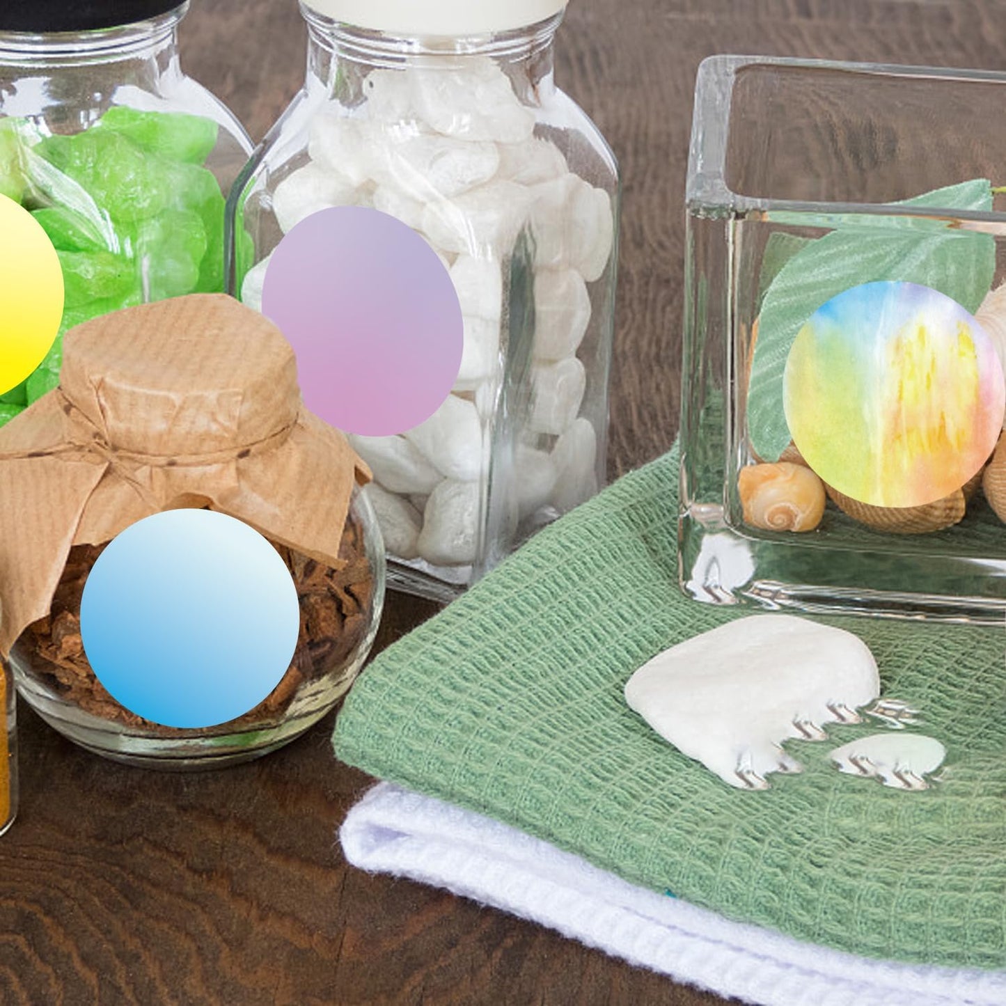 1.5 Inch White Round Thermal Sticker Labels, Self-Adhesive Circle Direct Thermal Labels, Multi-Purpose Roll Sticker Labels for DIY Logo Design with Perforation Line（ 500 Labels，2 Rolls）