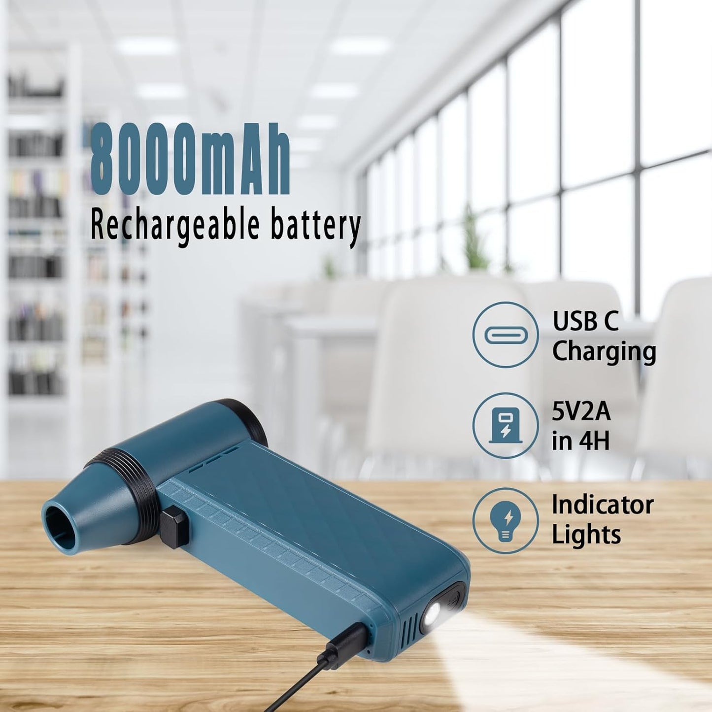 Air Duster Air Blower, Compressed Air Duster Electric, Handheld Violent Mini Fan for Computer Keyboard Electronics Car Clean,130000RPM