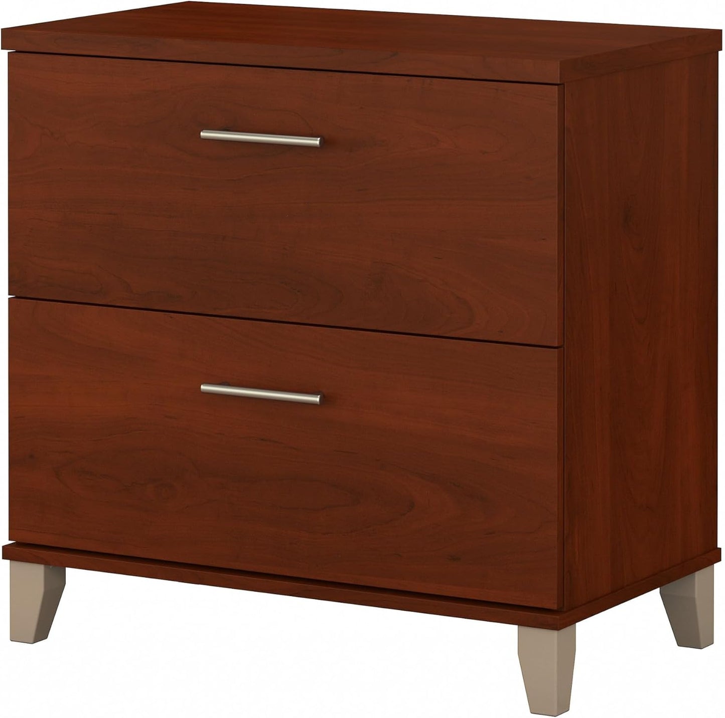 Bush Furniture 2 Drawer Lateral File Cabinet, Letter and Legal-Size Document Storage for Home or Professional Office, Somerset Collection, Hansen Cherry