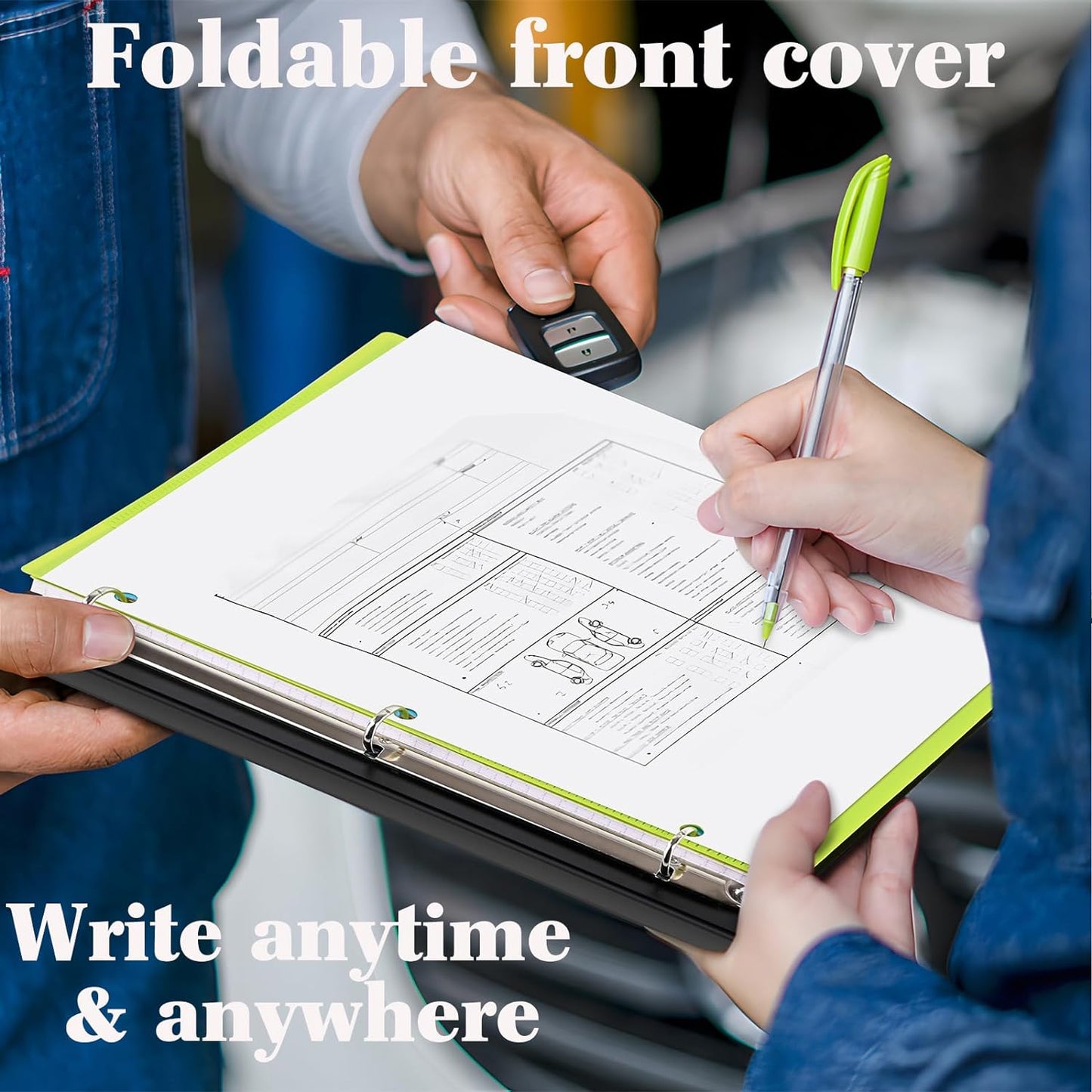 INFUN Telescoping 3 Ring Binder -4PCS-Black, Flexible Round Binder with Customizable Front Cover and Clear Catalog Pocket, 0.75 Inch Rings, Holds 160 Sheets 8.5x11 inch Paper