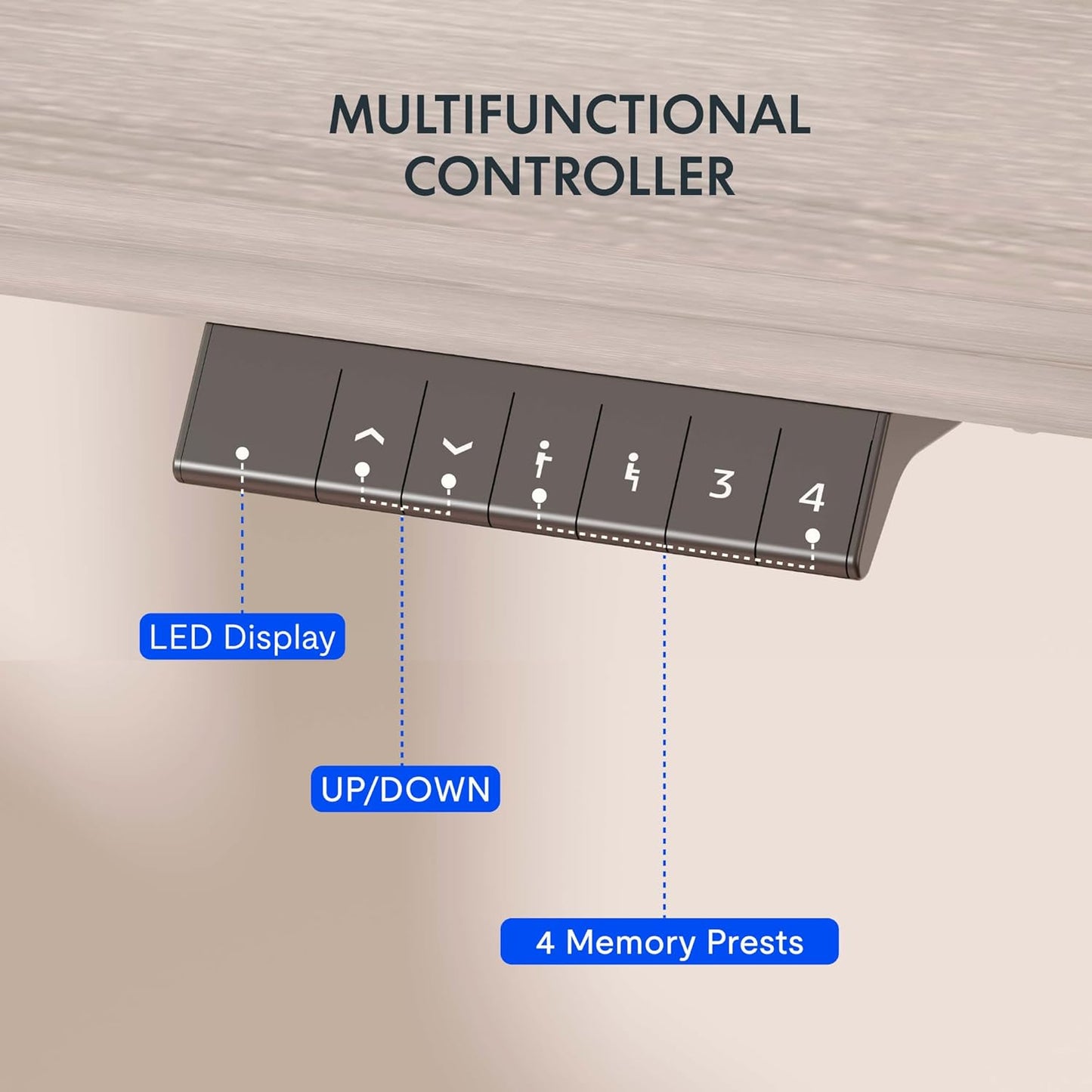 FLEXISPOT EN1 One-Piece Standing Desk 55 x 28 Inches Stand Up Desk Workstation Home Office Computer (White Frame + Gray Wood Top, 2 Packages)