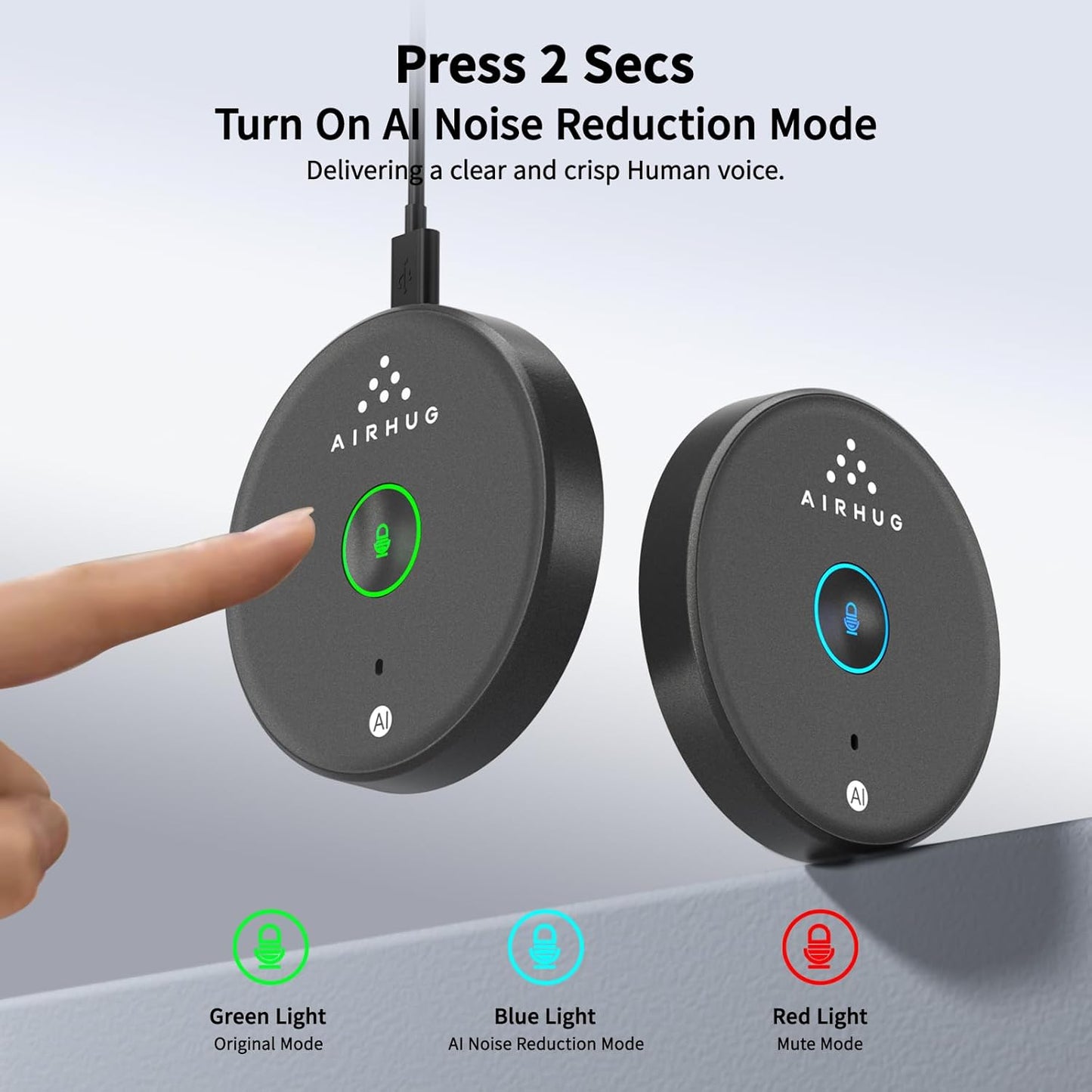 USB Microphone No Speaker,Desktop Computer Mic, Mute Button with LED Indicator,AI Noise Reduction,Plug & Play Omnidirectional Condenser PC Laptop Mics,for Online Calls/Class/Recording Video