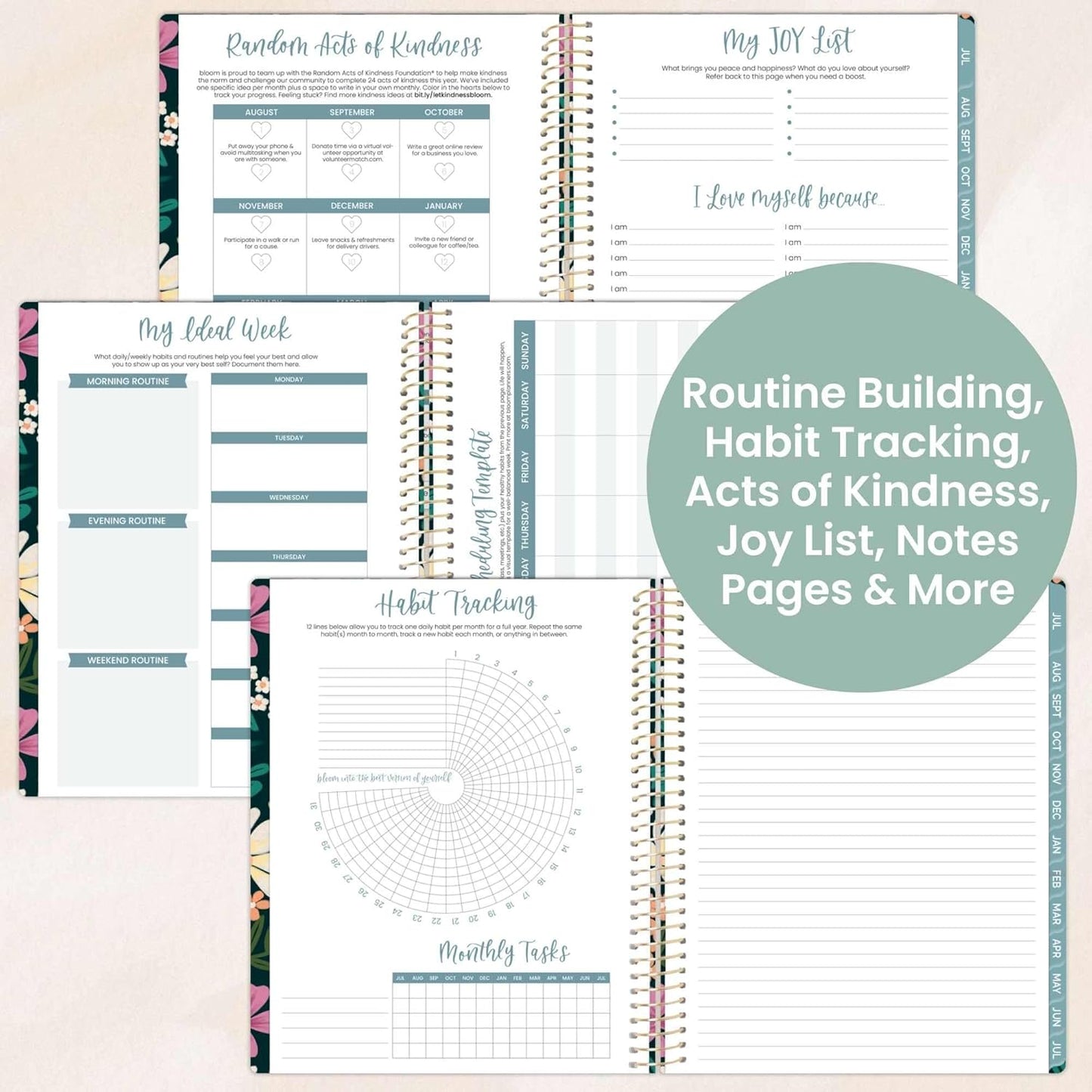 bloom daily planners 2025-2026 (8.5" x 11") Academic Year Day Planner (July 2025 - July 2026) - Weekly & Monthly Dated Agenda Organizer with Stickers & Tabs - Blooming Wildly