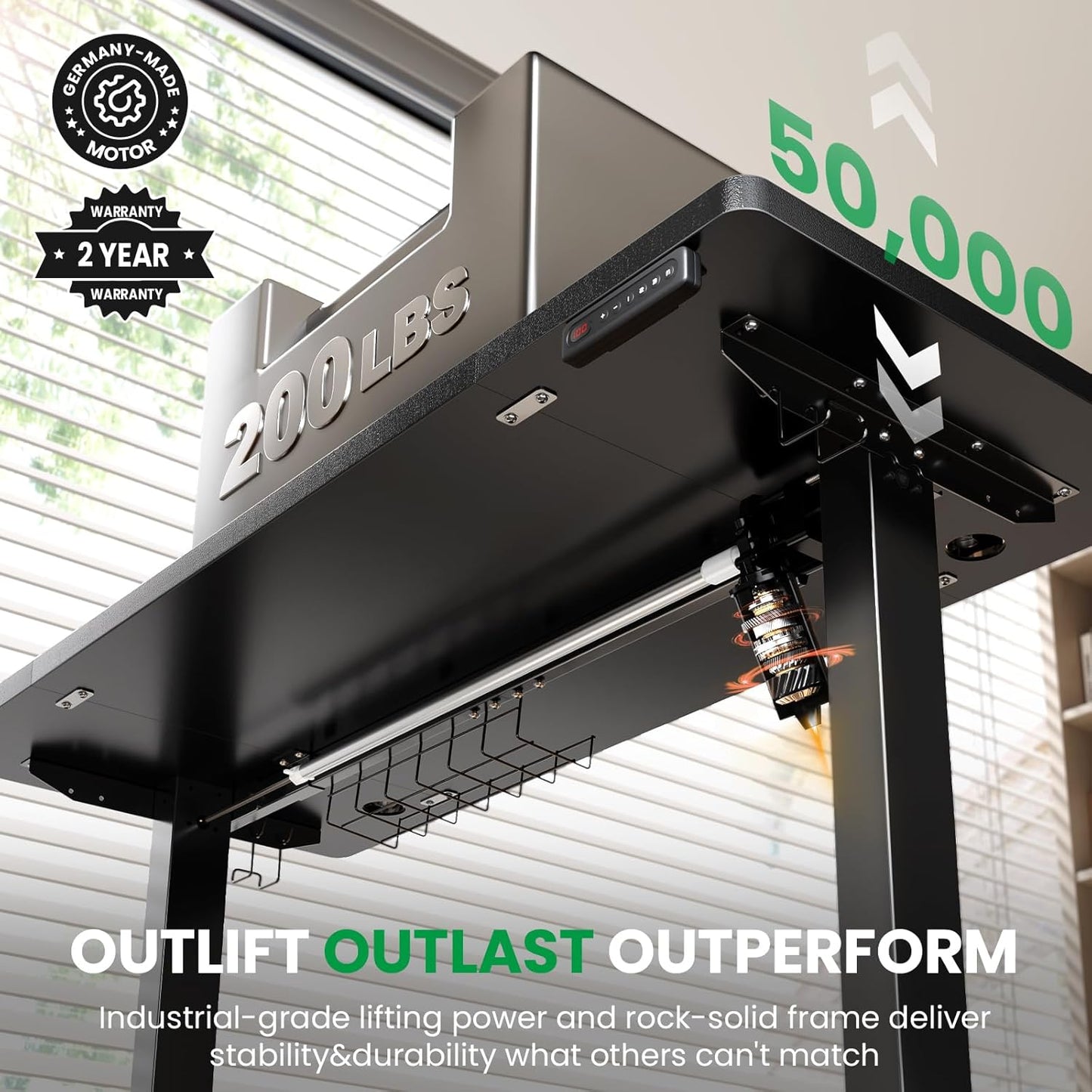 SIAGO Electric Standing Desk Adjustable - 63 x 24 Inch Sit Stand up Desk with Cable Management - 3 Memory Preset Adjustable Height Table