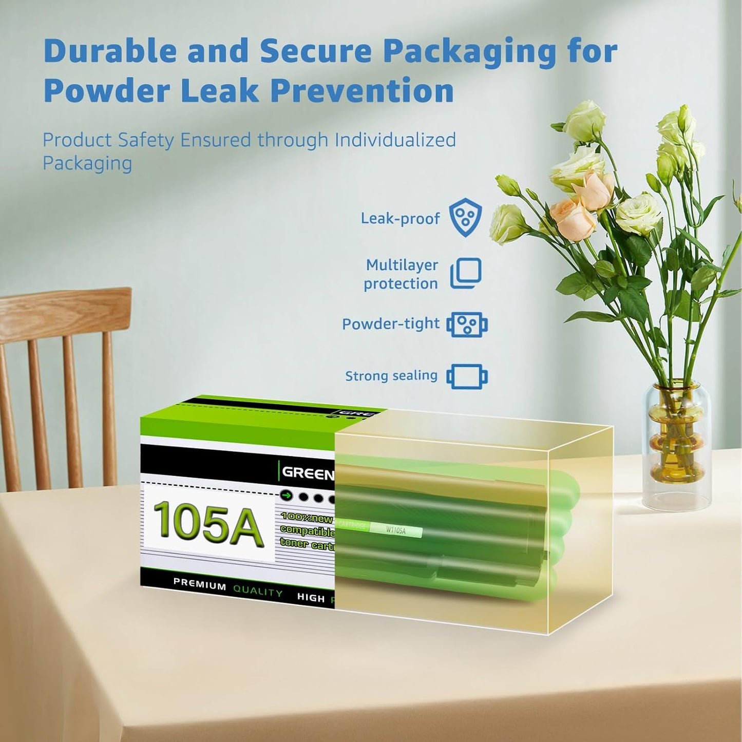 greencycle 105A Compatible Black Toner Cartridge Replacement for HP 105A 105 W1105A 1105A High Yield to use for Laser MFP 137fnw 135a 135w 107a 107w Printer (10-Pack, 3000 Pages)