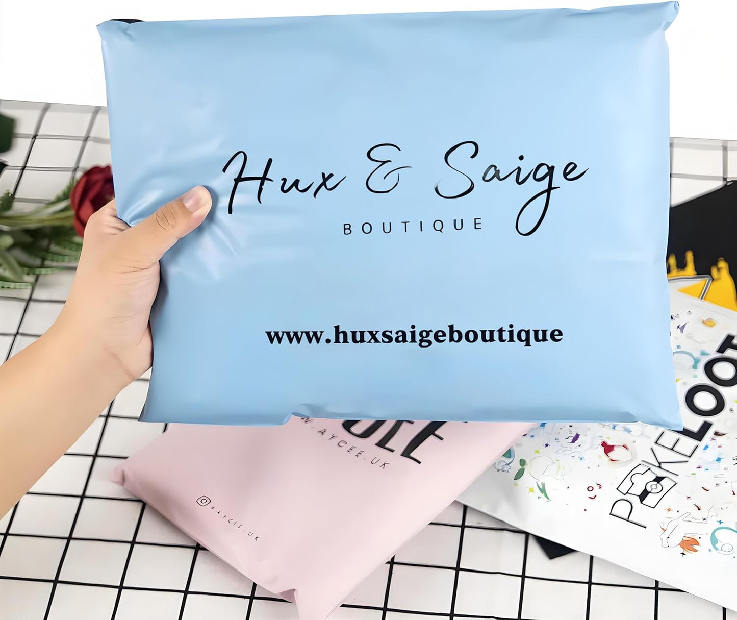 Custom Poly Mailer Bags,Personalized Packaging bags for Botique Retail and Online Business,Custom Self-Seal Mailing Bag,Custom Shipping Envelopes Printed Logo/Text/Slogan,Custom Postage Bag (50)