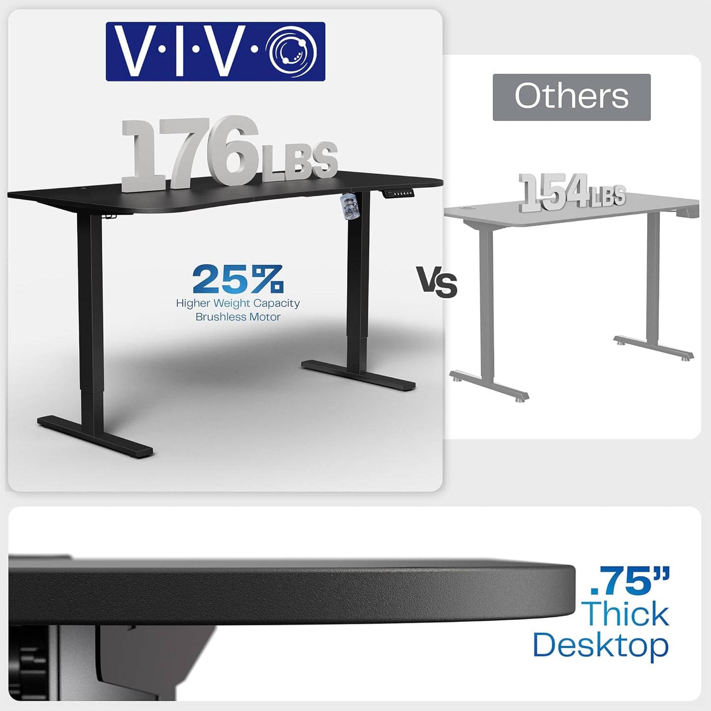 VIVO Electric 63 x 32 in Standing Desk, Memory Height Adjustment, 1B Series, Reclaimed Wood Top White Frame, DESK-KIT-1W1P