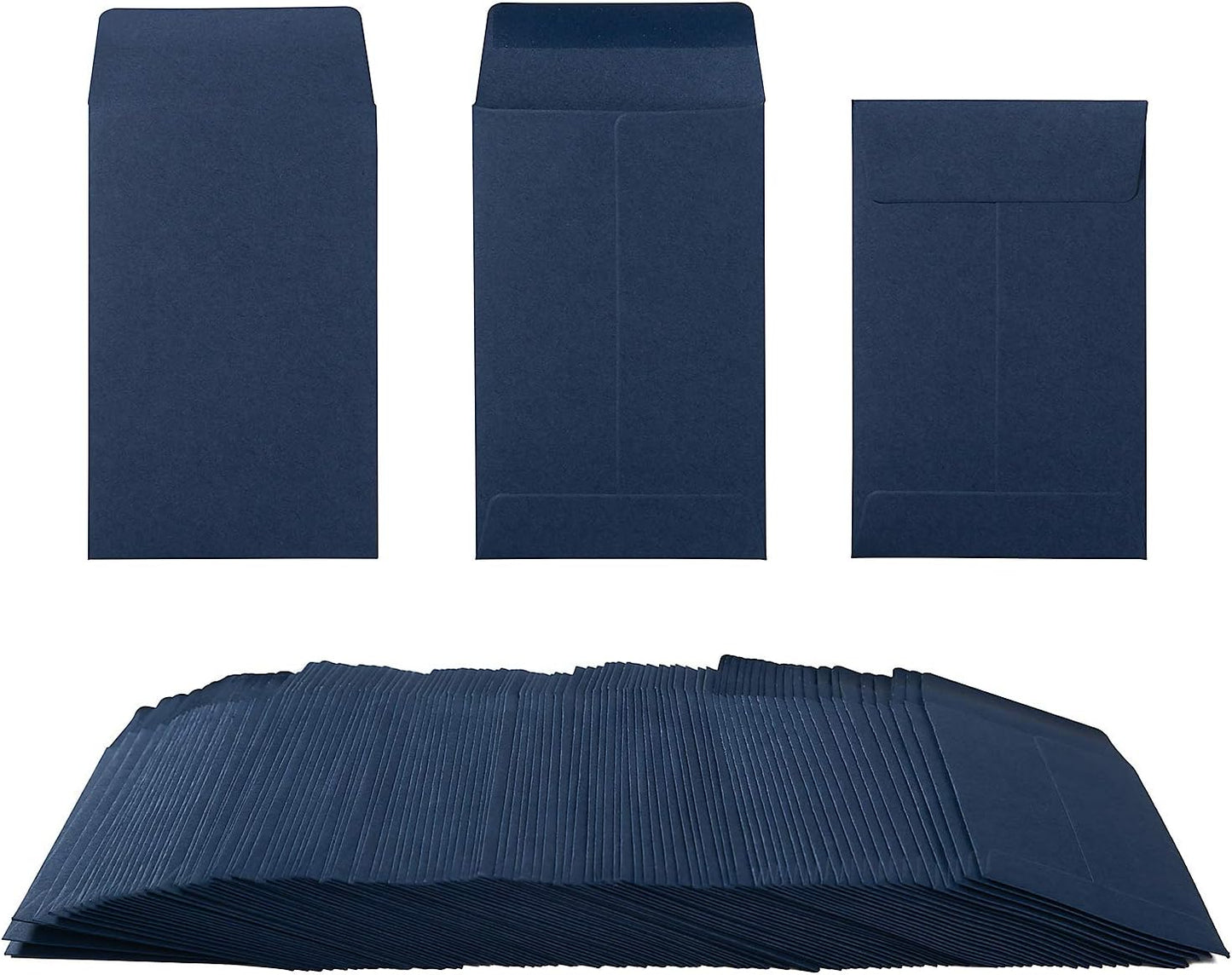 200 Pack Small Coin Envelopes Kraft Paper Seed Envelopes Mini Parts Small Items Stamps Storage Packets Envelopes Self-Adhesive for Garden, Office or Wedding Gift, (2 1/4 x 3 1/2 Inch, Navy Blue)
