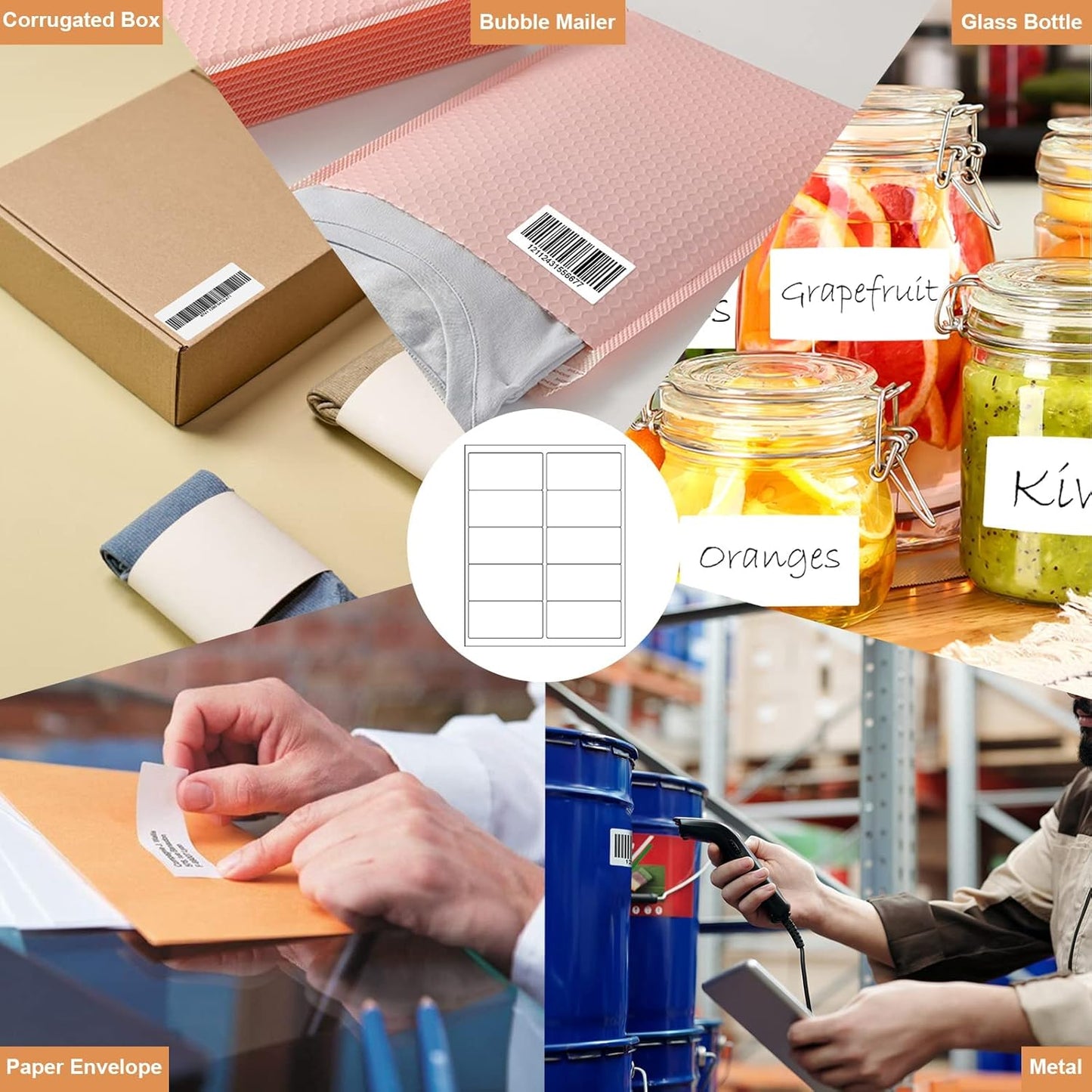 10up Shipping Address Labels, 2 X 4 Labels, Compatible Laser/Inkjet Printer, 5163/18163 Templates Available (2000 Sheets -20000 Labels)