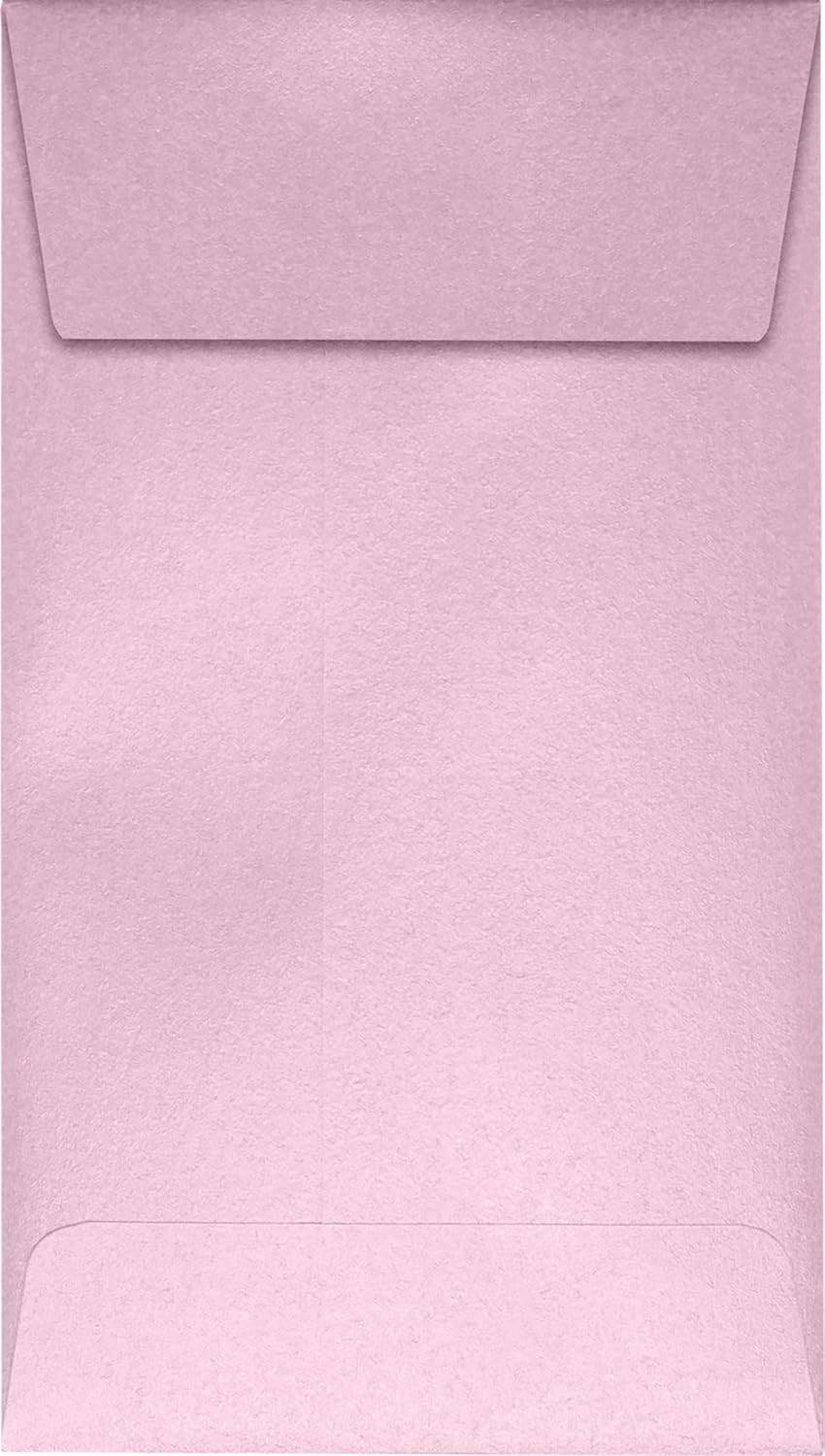 LUXPaper #5 1/2 Coin Envelopes | Peel & Press | 3 1/8" x 5 1/2" | Rose Quartz Metallic | 81lb. Text | 250 Qty