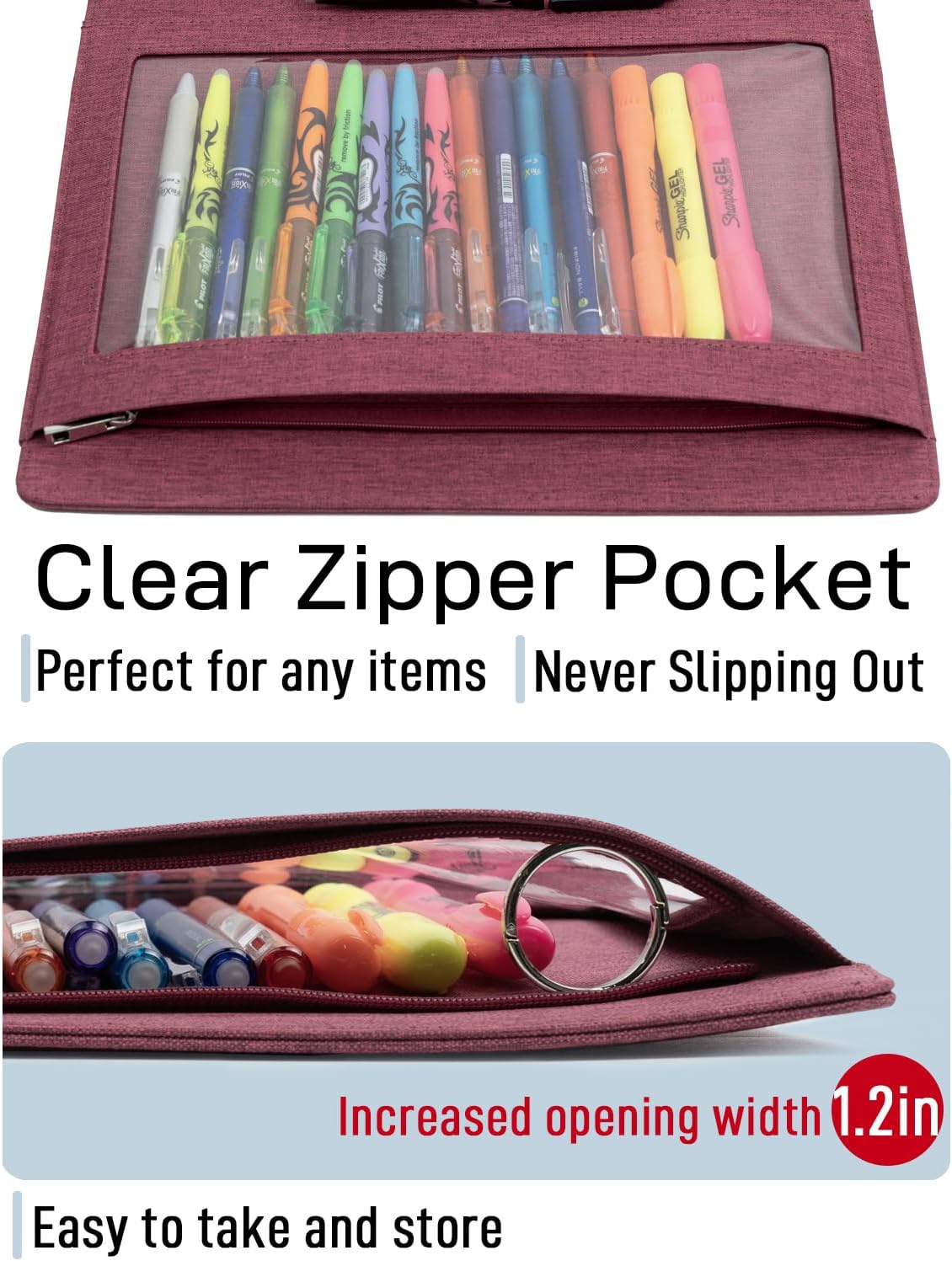 Sturdy Planner Cover for Rocketbook Smart Notebook - Water-Resistant Fabric Padfolio, Business Padfolio with Zipper Pen Pocket, Fits 8.5 x 11 Letter Size, Rocketbook Accessories (Fuchsia)