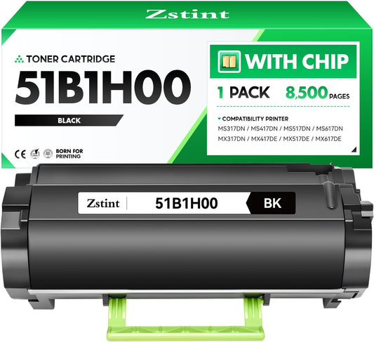 51B1H00 Toner Cartridge（Black with chip High Yield） Replacement for Lexmark 51B1000 51B1H00 Compatible with Lexmark MS317DN MS417DN MS517DN MS617DN MX317DN MX417DE MX517DE MX617DE Laser Printer Ink
