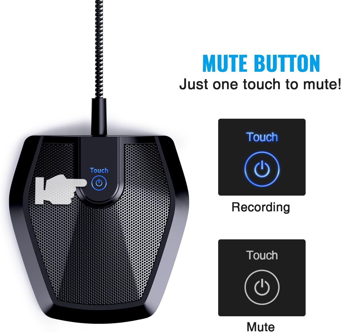 TONOR Conference USB Microphone, Omnidirectional Condenser PC Mic for Video Conference, Recording, Skype, Online Class, Court Reporter, Plug & Play Compatible with Mac OS X Windows PC Compute, G11