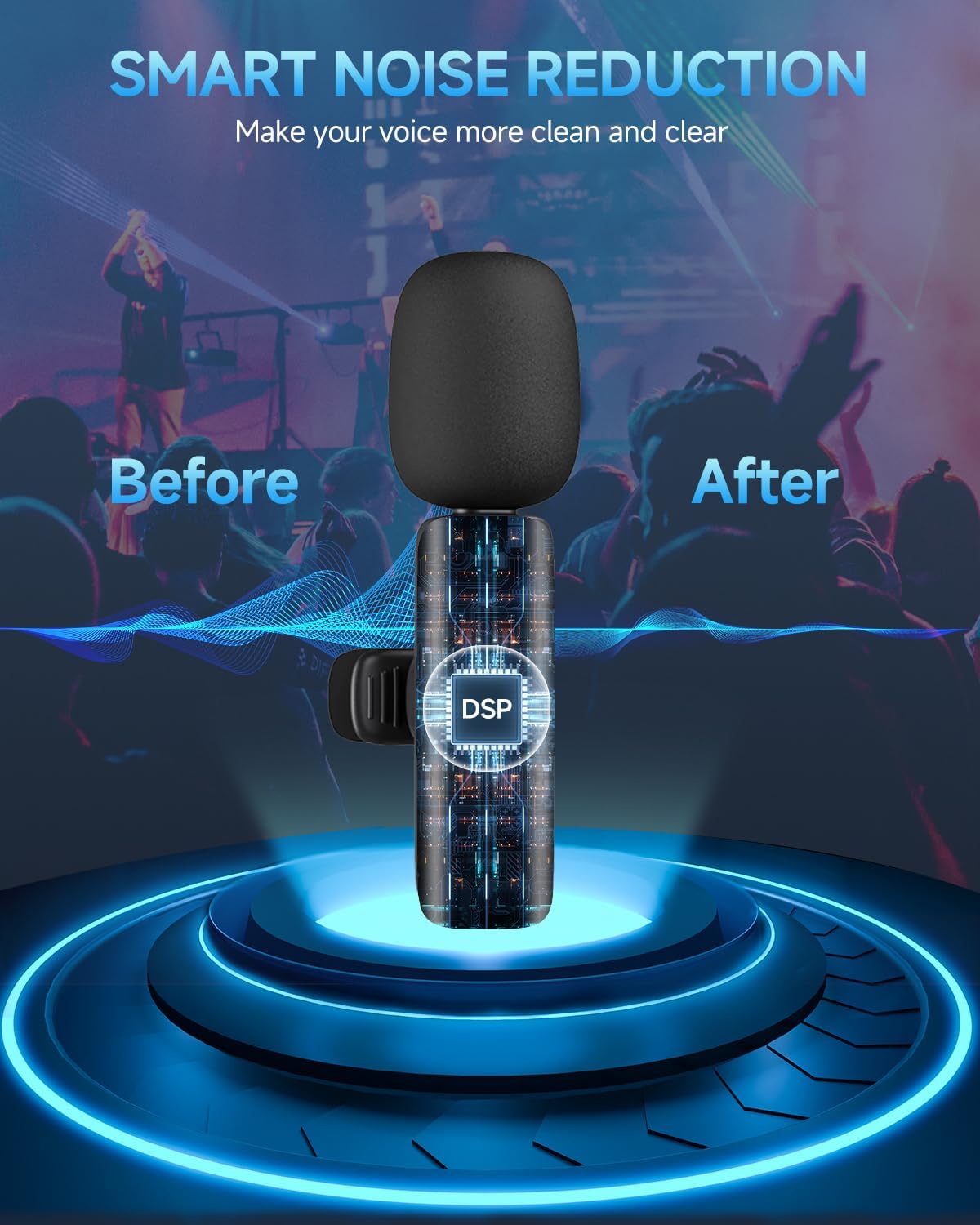 2 Pack Professional Wireless Lavalier Microphone for iPhone iPad(iPhone 14 and Below), Lapel Mics Plug-Play Clip on Lapel Mic for YouTube, Recording, Vlog, Facebook Live