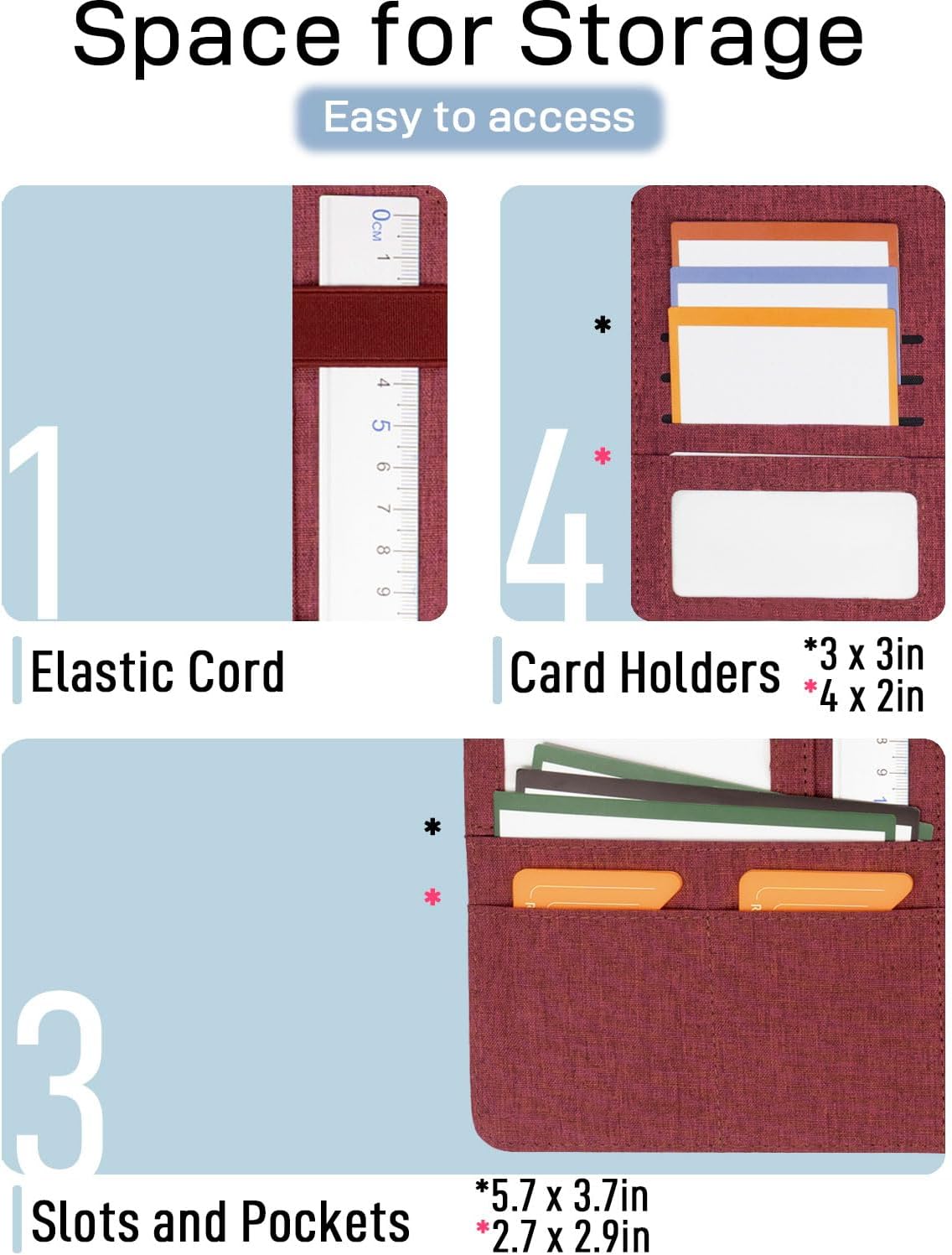 Sturdy Planner Cover for Rocketbook Smart Notebook - Water-Resistant Fabric Padfolio, Business Padfolio with Zipper Pen Pocket, Fits Executive Size A5, Rocketbook Accessories (Fuchsia)