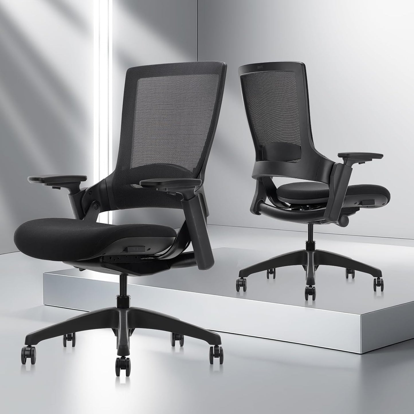 CLATINA Swivel Executive Chair, Adjustable Ergonomic Computer Chair with 3D Armrest and Lumbar Support, Mesh Backrest Task Chair for Home Office Conference Room