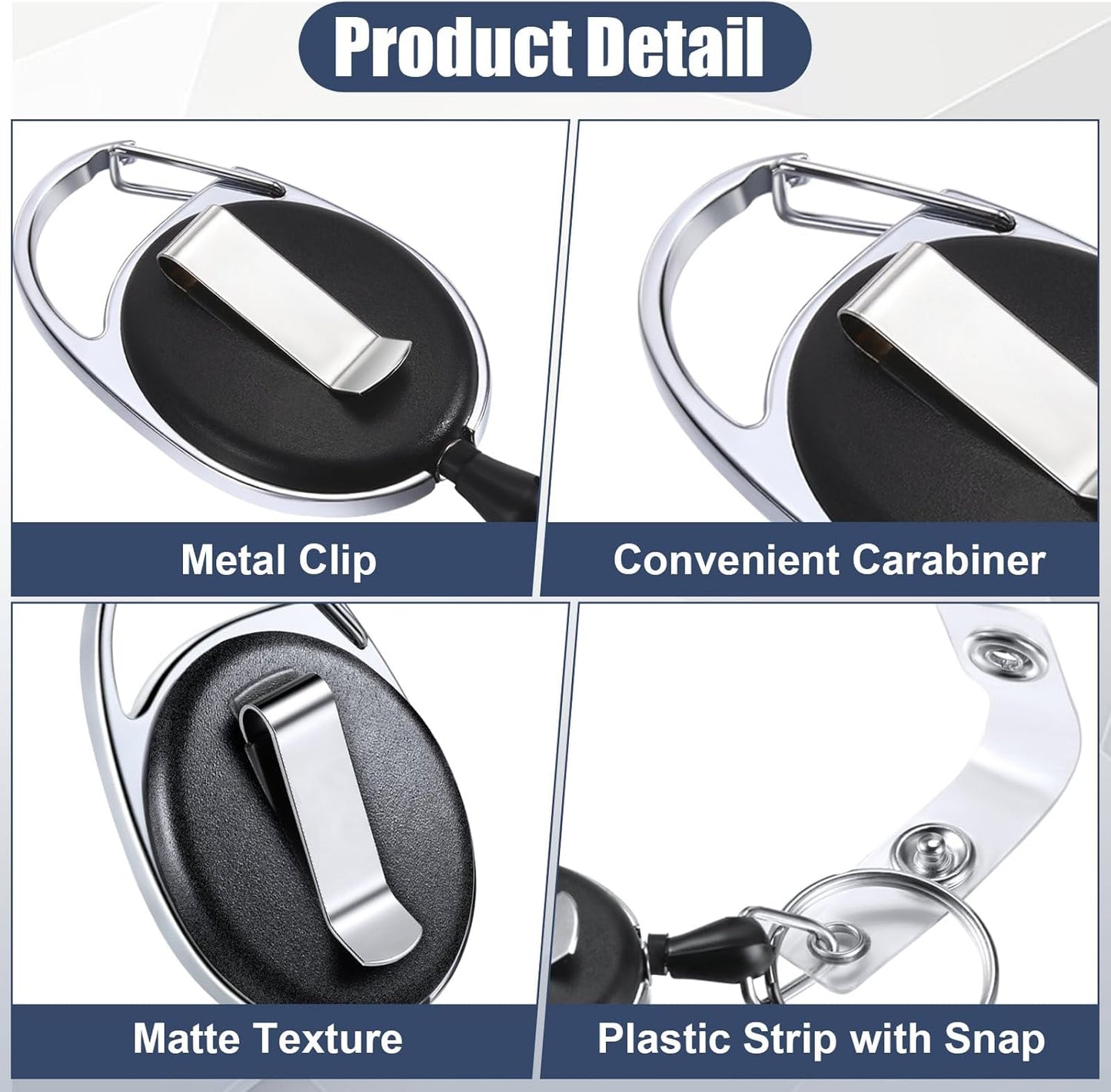 Honoson 30 Pcs Black Heavy Duty Retractable Badge Reels Batch ID Badge Holder Retractable Clip Bulk Key Holder with Ring for Office Worker Employee Doctor Nurse Gifts