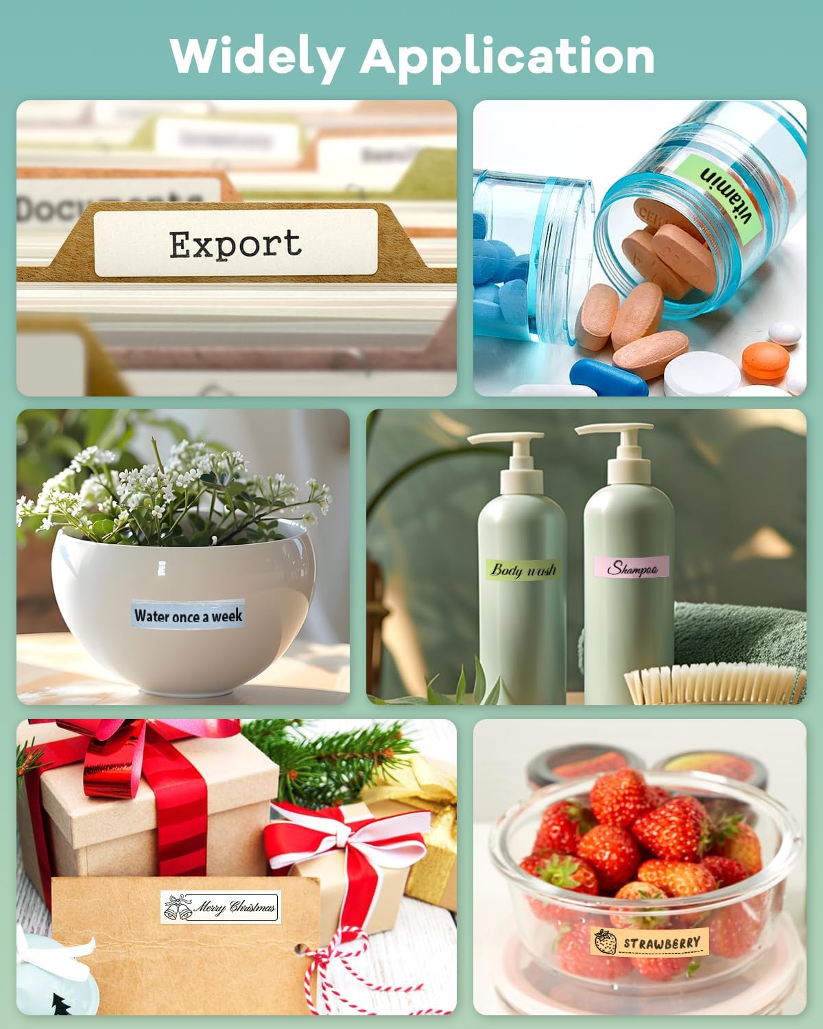 Label Maker Machine with Tape, N12 Portable Bluetooth Label Printer, Wireless Mini Label Makers Thermal Sticker with Multiple Templates for Home, Kitchen, School, Office Organization, Green