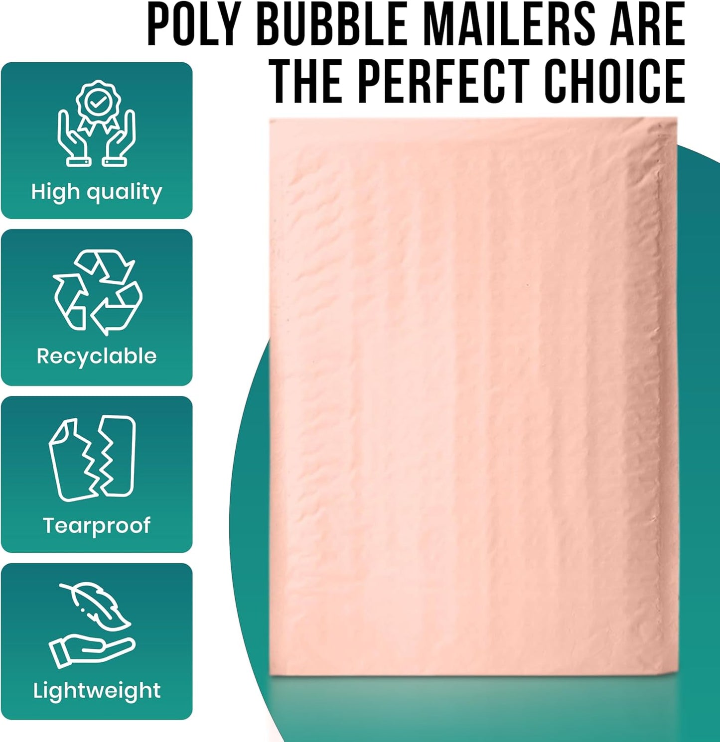 Levex - #0000 4" x 6" [10 Pack] Light Pink Poly Bubble Mailers, Padded Envelope Mailers, Packing Envelope & Mailing Bags for Shipping