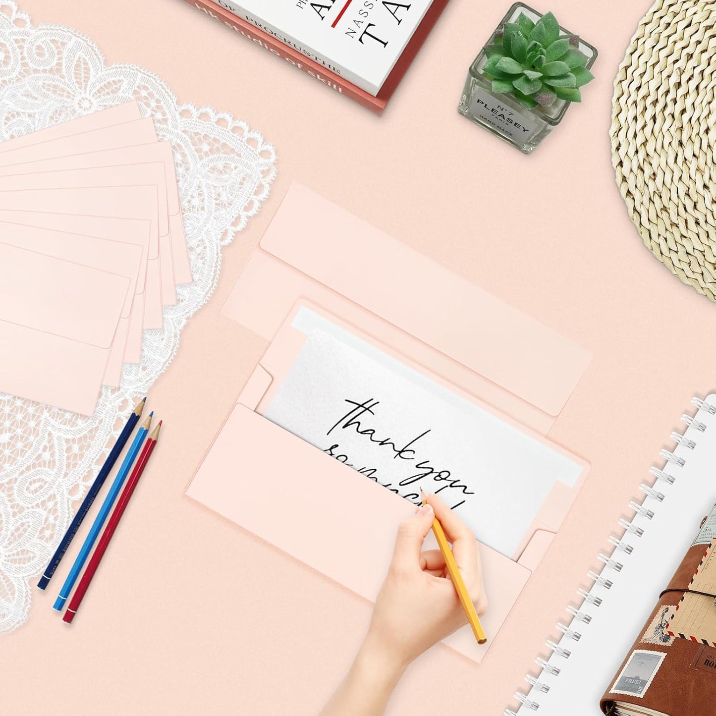 100 Pack #10 Business Envelopes, Blush Pink Standard Envelopes Self Seal, Letter Size Business Mailing Envelopes for Checks Invoices Statements Birthday Graduation Wedding, 4 1/8 x 9 1/2 Inch