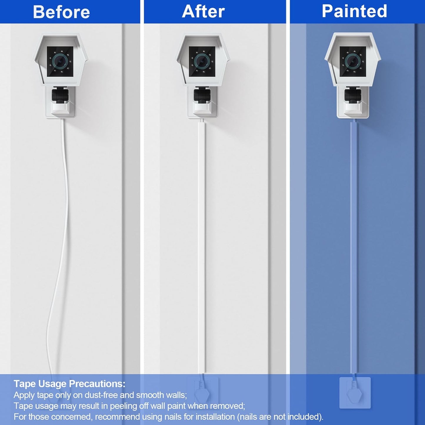 Cord Hider Wall for One Cord 136in, ZhiYo Cord Covers for Wires on Wall, Easy Install Cable Cover Wall, Black Cable Raceway Hide Cords, Cable Hider Cord Management Wall, 8X L17in, W0.6in H0.4in