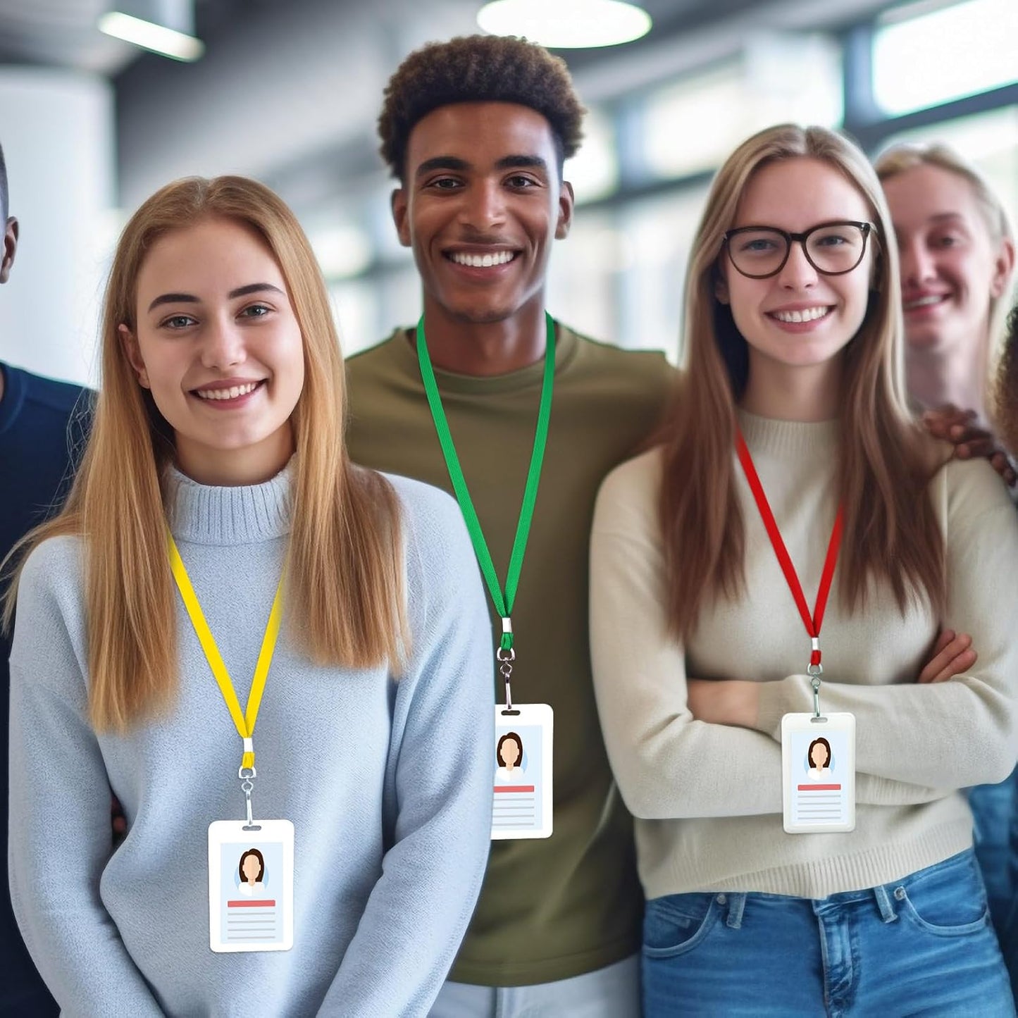 1000 Pack Bulk Lanyards for ID Name Badges Holder Flat Lanyards with Hook Clip Swivel for Office School Accessories (Multi Colors)