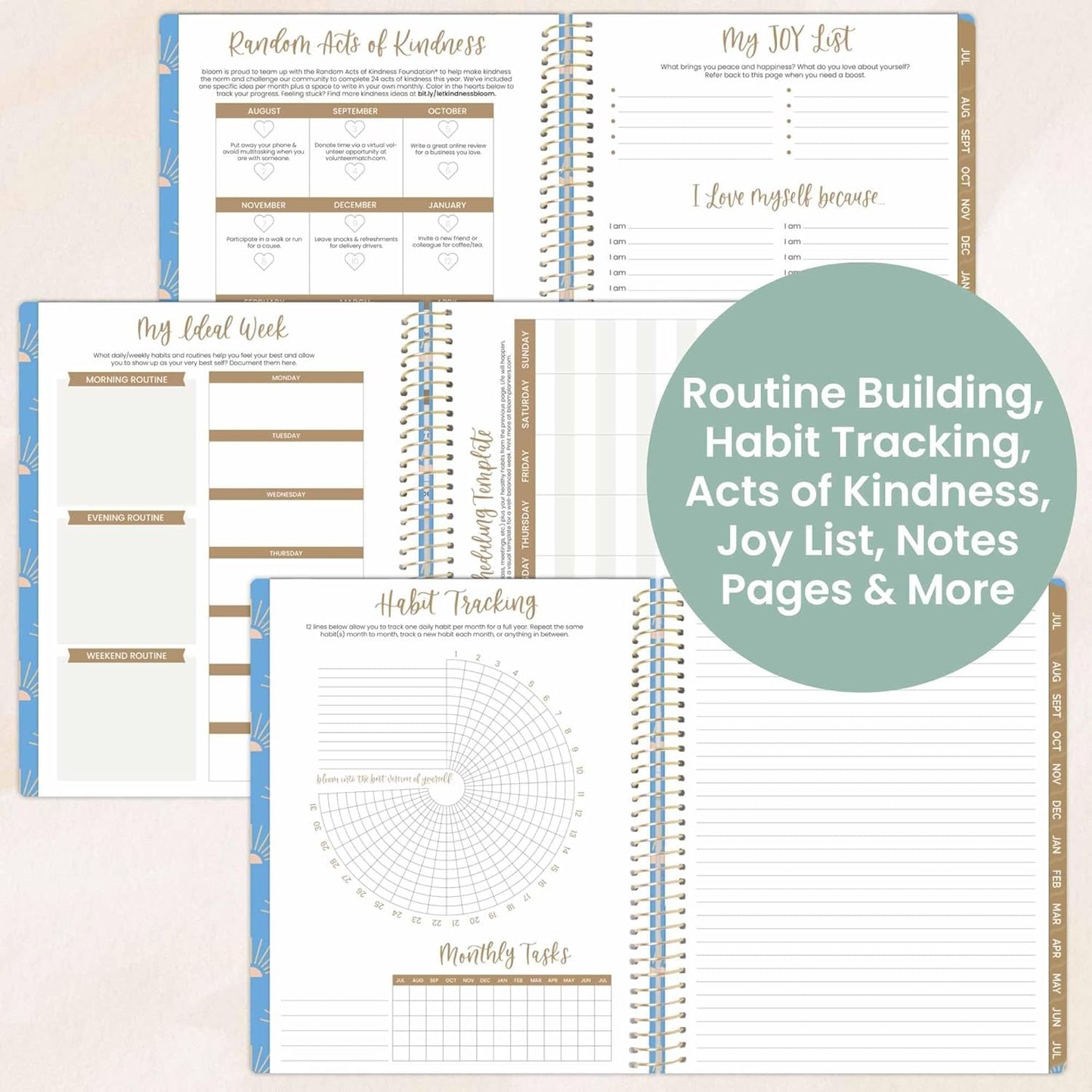 bloom daily planners 8.5" x 11" Academic Planner 2025-2026 (July 2025 - July 2026) - Weekly & Monthly Dated Agenda Organizer with Stickers & Tabs - Cleerely Stated