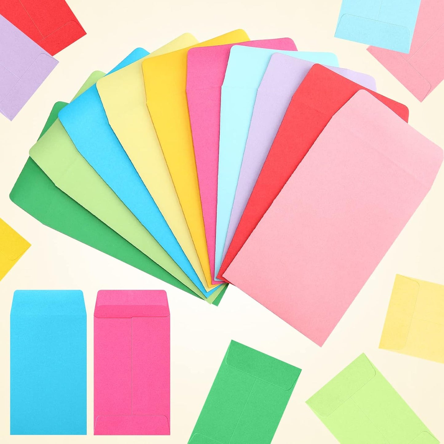 1000 Pcs 2.25 x 3.5 Inch Coin Envelopes Bulk Seed Packets Envelopes Small Self Adhesive for Money Cash Key Storage Home Office Supplies(Multicolor)
