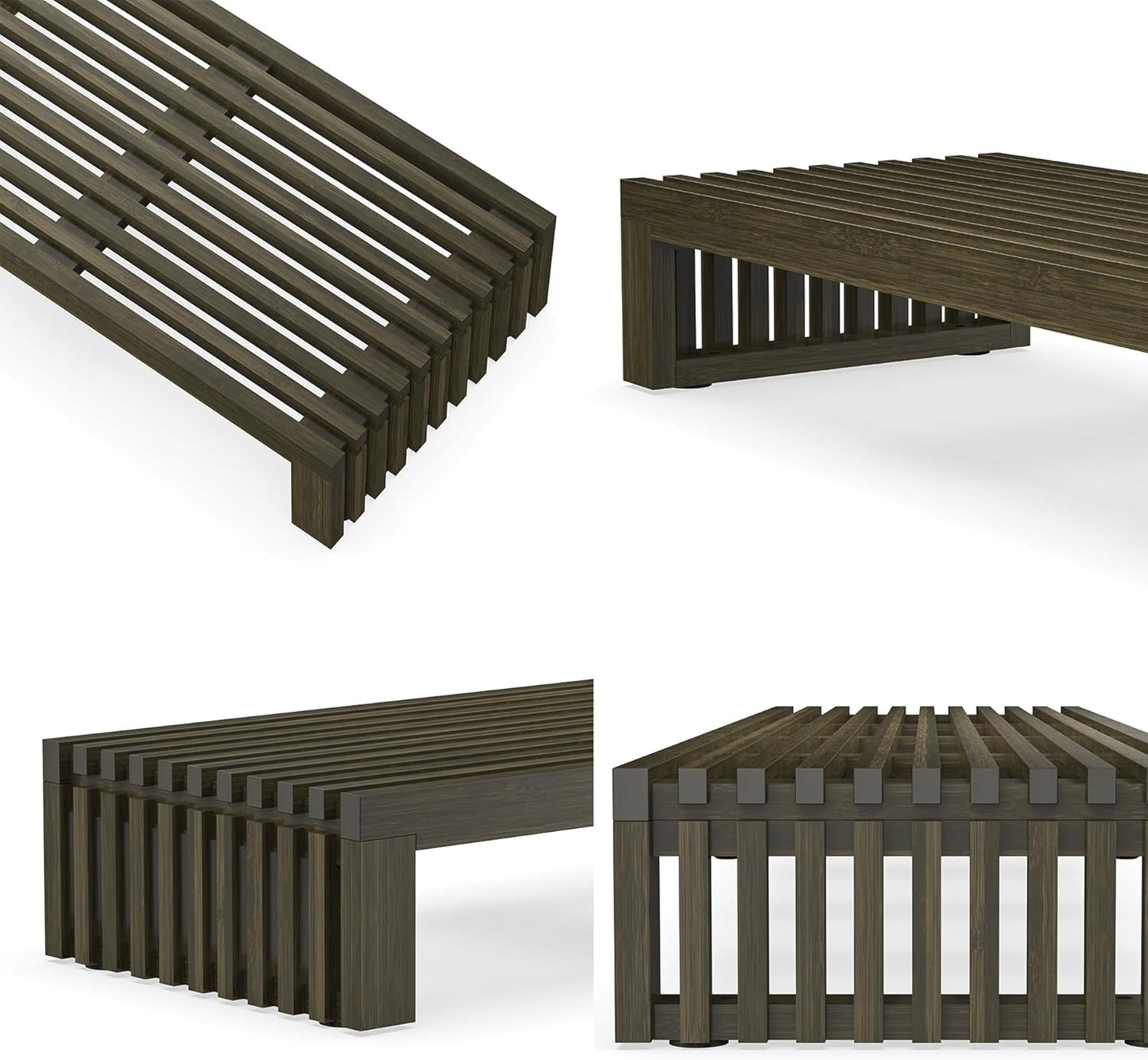 Dual Monitor Riser Stand with Airflow Vents for 2 Monitors, Double Computer Monitor Laptop Stand Grille Design, 3 Mins Assembly Farmhouse 39 inch Bamboo Desk Shelf Organizer (Wenge)