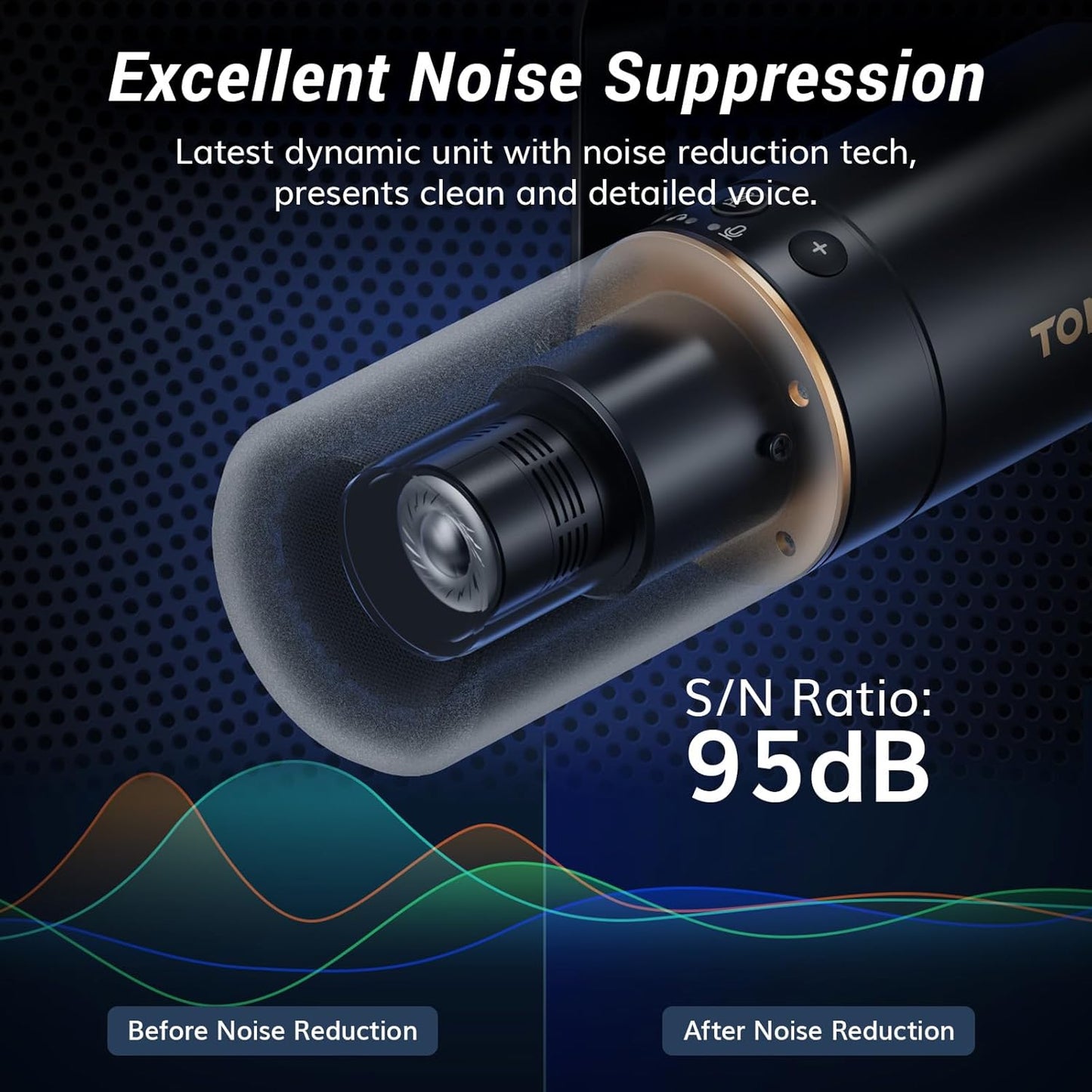 TONOR Dynamic Microphone, XLR/USB Microphone for Podcast, Recording, Streaming, Gaming, XLR Cardioid Studio Mic with Quick Mute, 3.5mm Headphone Jack, Volume Control, Mic with Desktop Stand, TD520