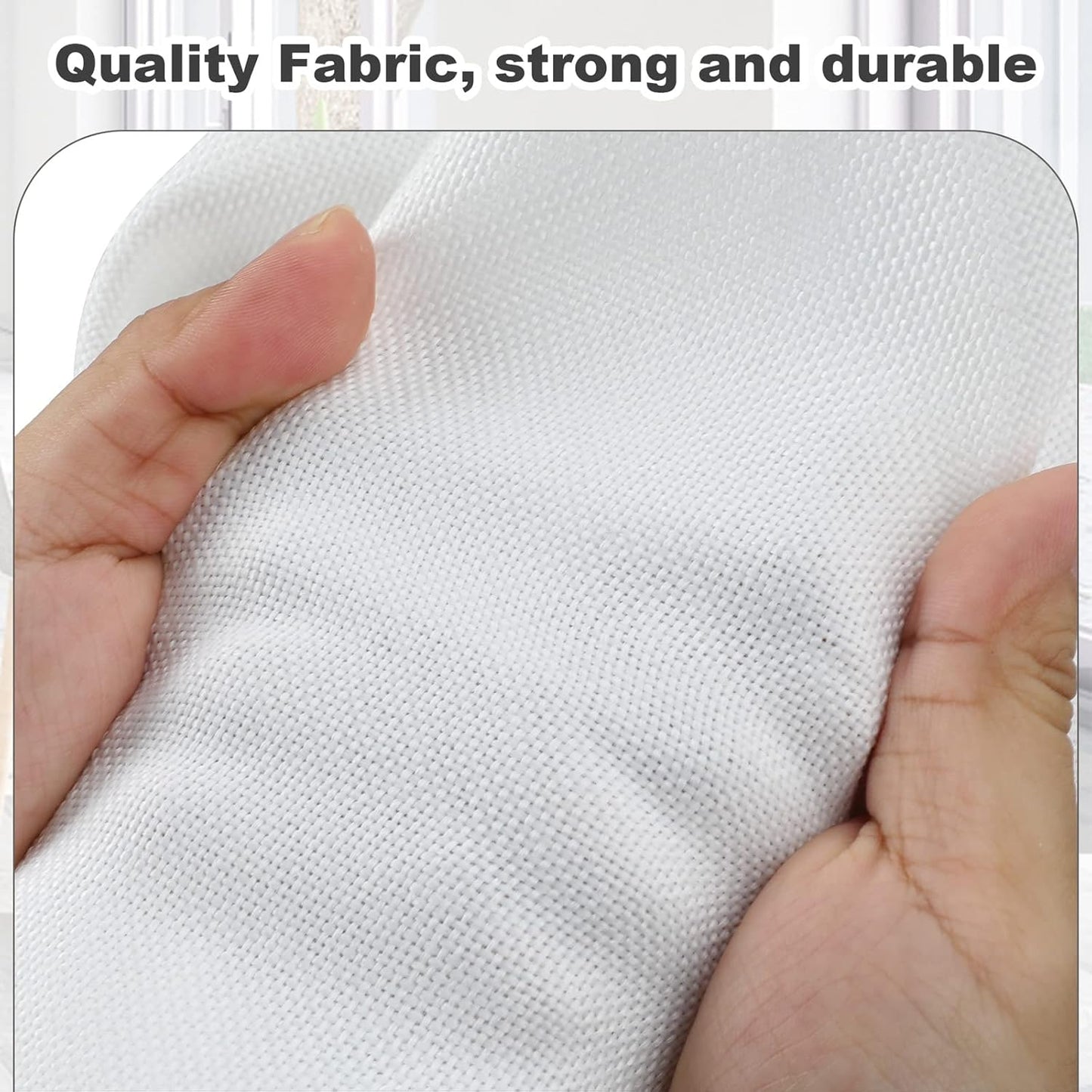 Medium 15" 21 Quart Collapsible Stackable Storage Bins with Lids, 3 Packs White Foldable Fabric Closet Boxes Heavy-duty Linen Cube Baskets Container for Bedroom Office (15 x 11 x 8)