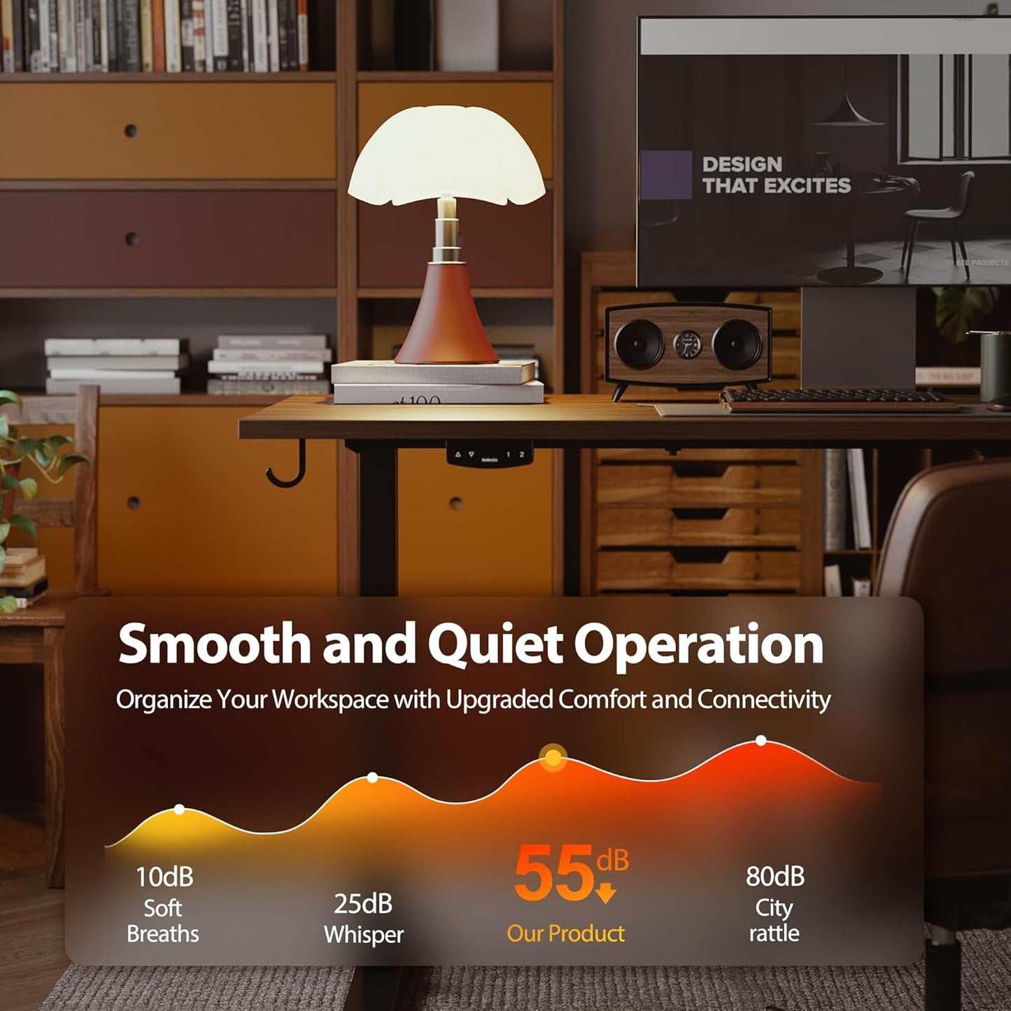 Agilestic Electric Standing Desk, 48 x 24 Inches Height Adjustable Desk, Sit Stand up Desk for Work Office Home, Ergonomic Rising Computer Table with Memory Preset, Dark Walnut