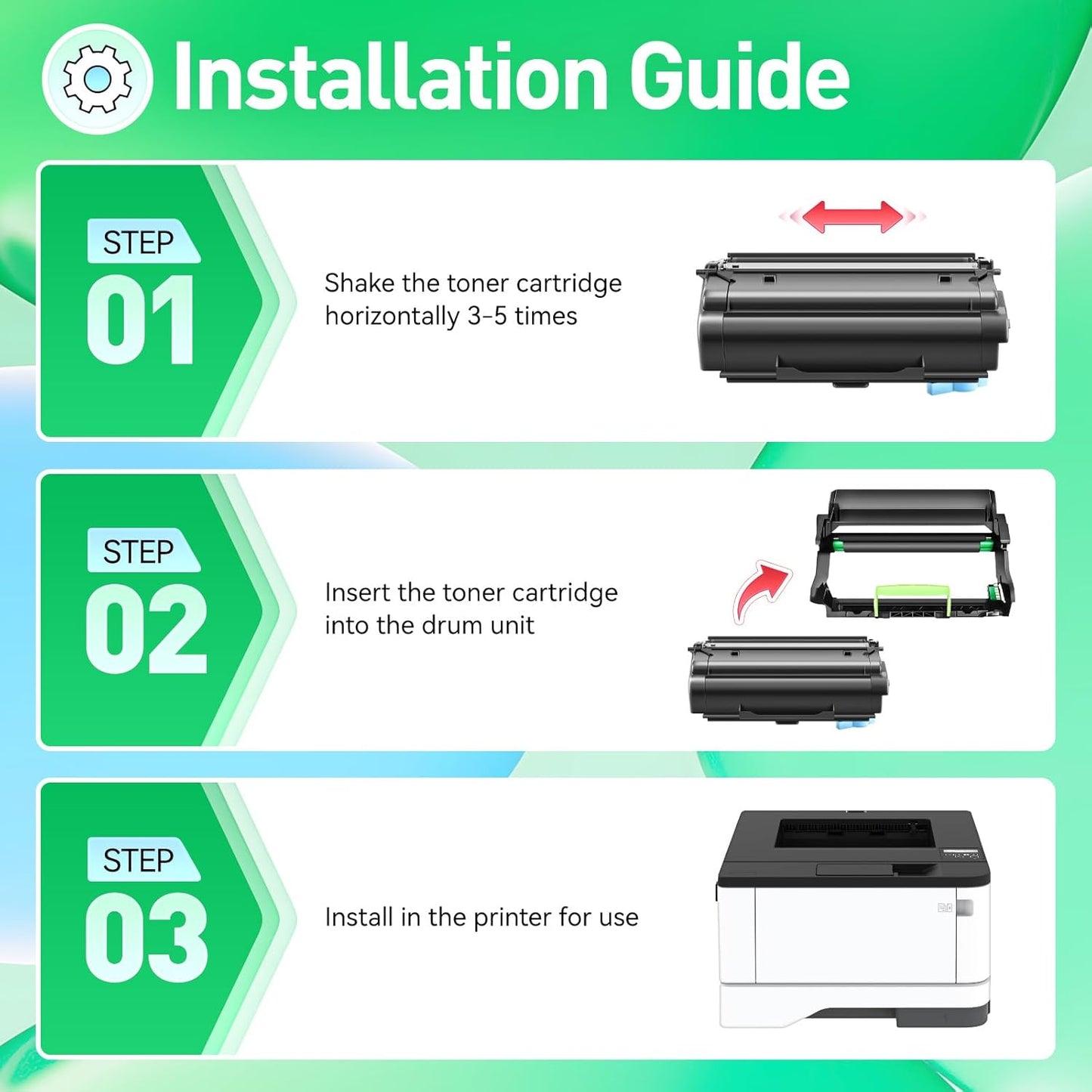 55B1000 Toner Cartridge with Chip Replacement for Lexmark 55B1000 55B1H00 Compatible with Lexmark MS331dn MS431dn MS431dw MX331adn MX431adn MX431adw MX432adwe MS331 MS431 MX331 MX431 Laser Printer Ink