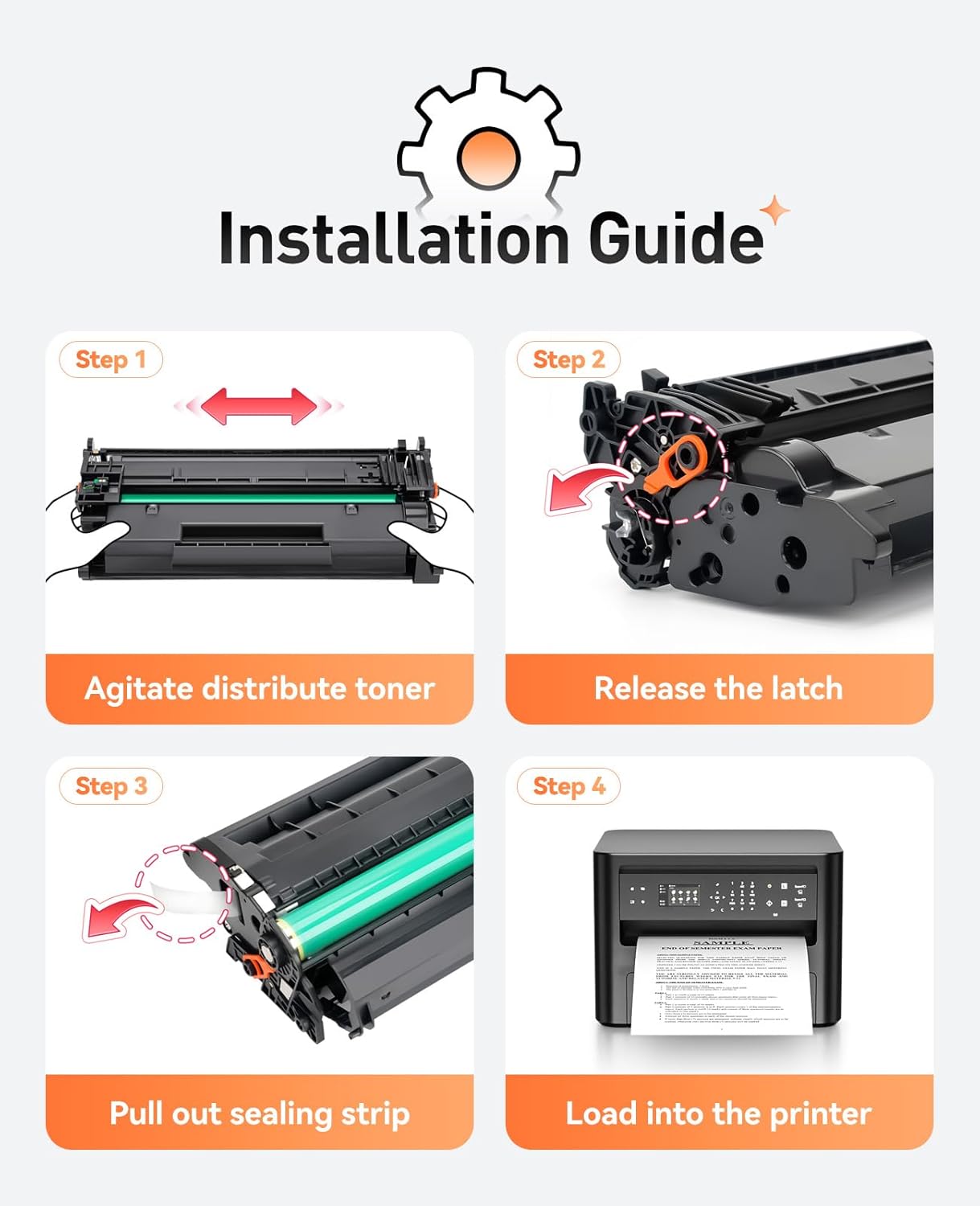 148A W1480A Black Toner Cartridge Set 2-Pack High Yield with Chip Replacement for HP 148A W1480A 148X W1480X Cartridges Compatible with HP Laserjet Pro MFP 4101fdw 4101fdn 4001dw 4001dn 4001n Printer