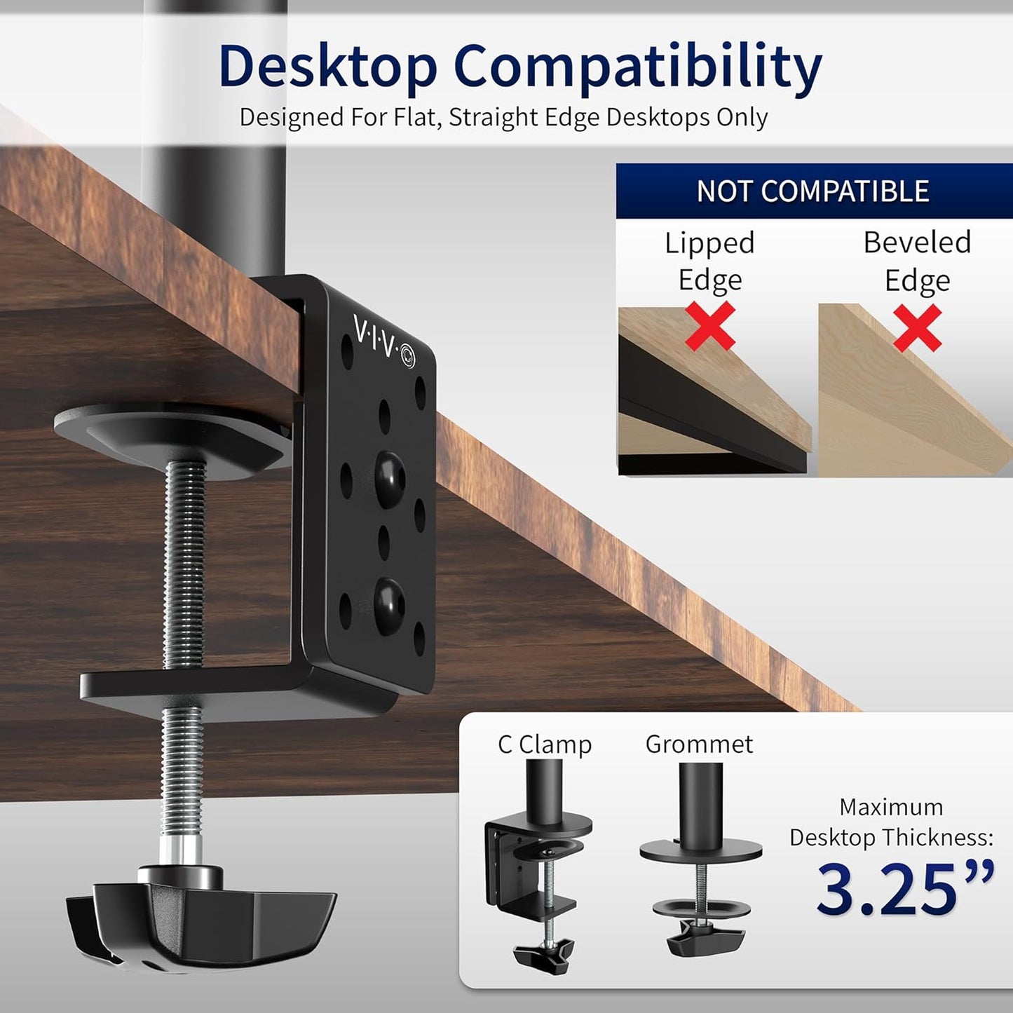 VIVO Dual Monitor Desk Mount, Heavy Duty Fully Adjustable Stand, Fits 2 LCD LED Screens up to 32 inches and 22 lbs Each, Black, STAND-V032