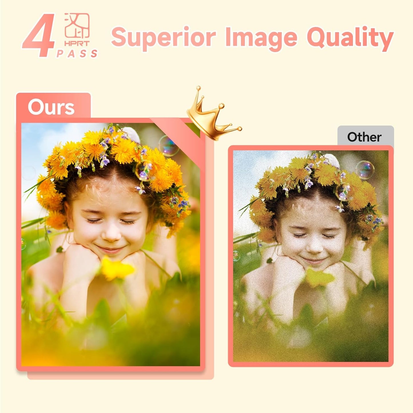 HPRT CP4100 4x6 Instant Photo Printer - Portable Phone Picture Printer + 108 Sheets & 2 Cartridges, Mobile, Wi-Fi, Premium Dye Sublimation (300 DPI) for Pro-Quality Home Prints - Creative Editing App