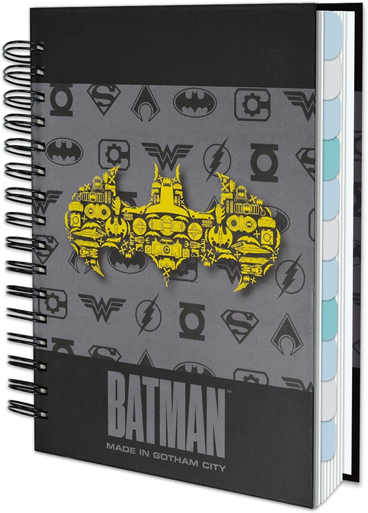 Hero Theme Academic Planner Notebook, Weekly Monthly Daily Agenda, Custom Date Organizer for Time Management, Spiral Bound Planner with Colorful Tabs,Datebooks for Student, Workers (Black and Grey)