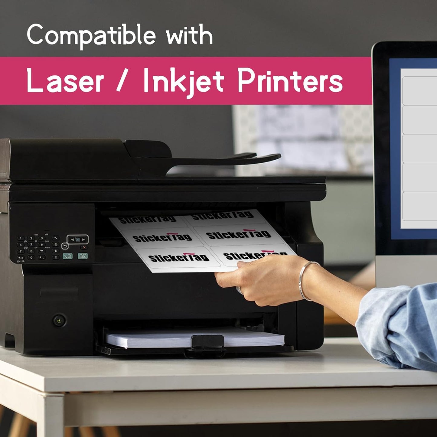 10UP 2" x 4" Shipping Labels Compatible with Laser & Inkjet Printers, Address Mailing Labels Self Adhesive Sticker Labels (100 Sheets,1000 Labels)