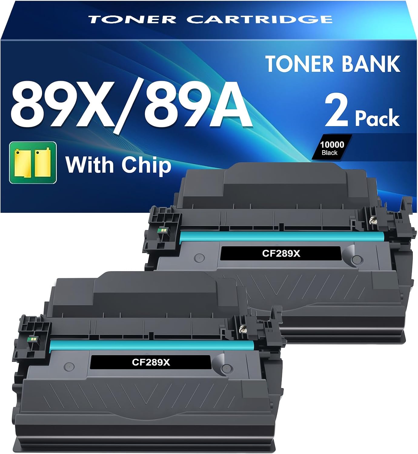 89X 89A Black Toner Cartridge CF289X CF289A Compatible Replacement for HP 89X 89A Toner Cartridge for Laserjet Enterprise M507n M507dn M507x MFP M528dn M528f M528c M507 M528 Series Printer (2-Pack)