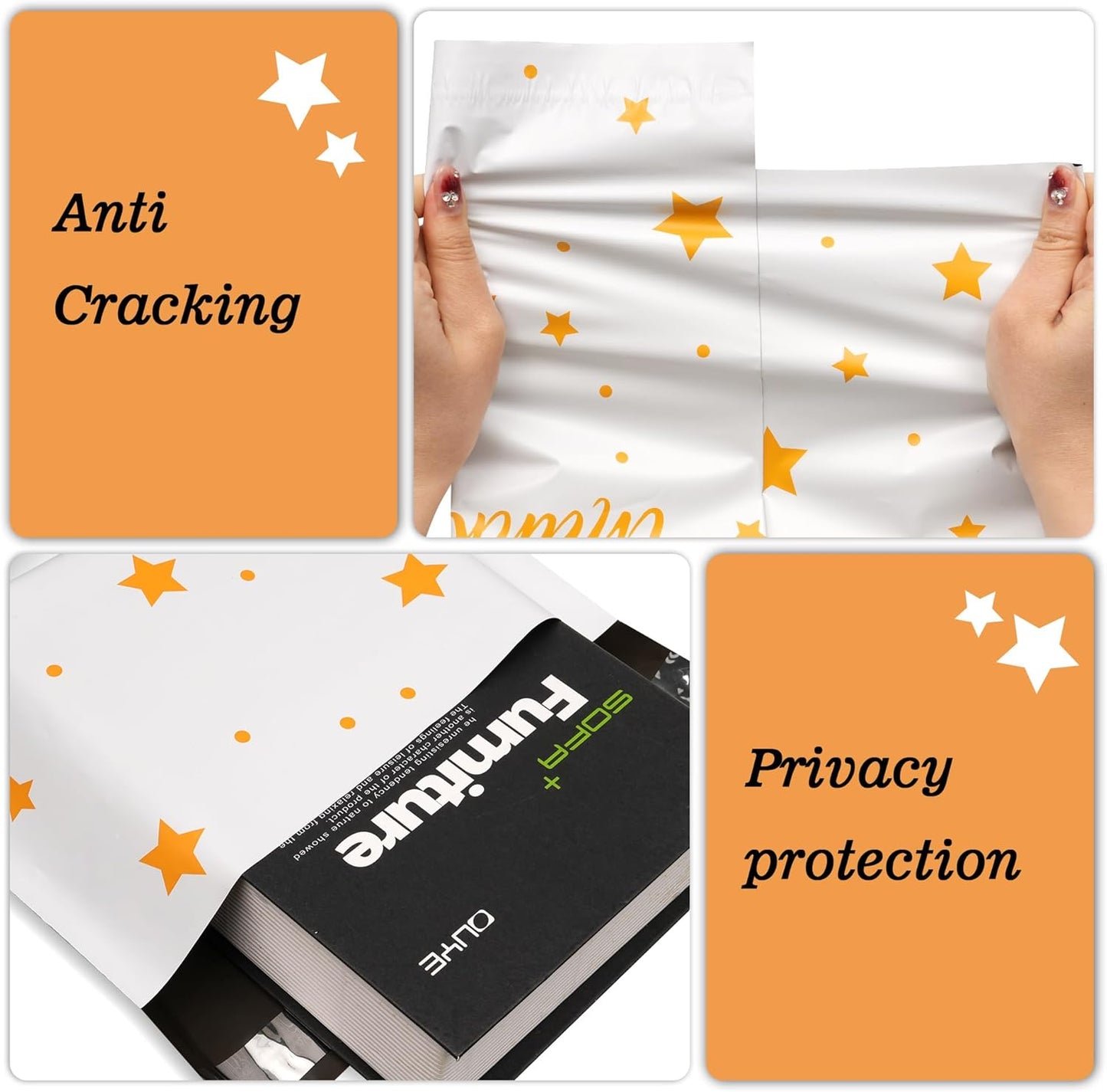 Thank You Poly Mailers 10x13 Inch 25 Pcs - Pentagram printed Shipping Bags, 2.4mil Thickness, Waterproof and Tear Resistant Mailing Envelopes, Self-Sealing Packaging Bags for Small Business