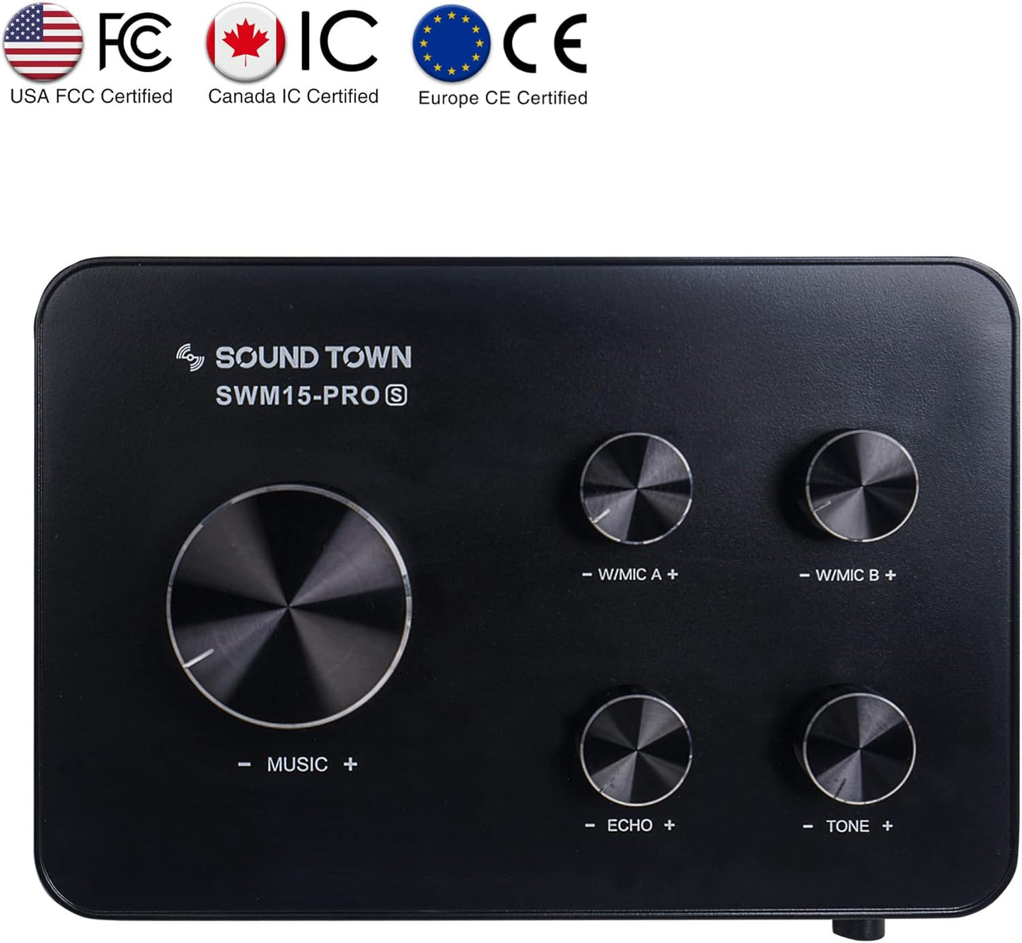 Sound Town 16 Channels Wireless Microphone Karaoke Mixer System, Supports HD ARC, Optical (Toslink), Smart TV, Media Box, PC, Bluetooth, Soundbar, Receiver, AUX (SWM15-PROS)