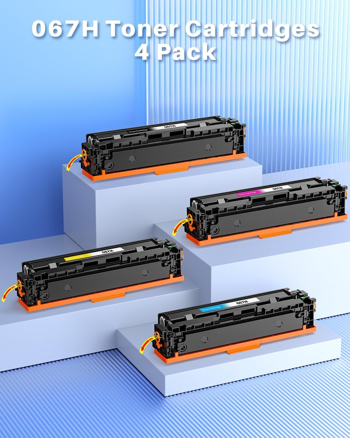 067H Toner Cartridge Set Compatible Replacement for Canon CRG-067H 067 Toner Work with imageCLASS MF654Cdw MF656Cdw MF653Cdw LBP633Cdw LBP632Cdw Printer (4 Pack,BK/C/M/Y)