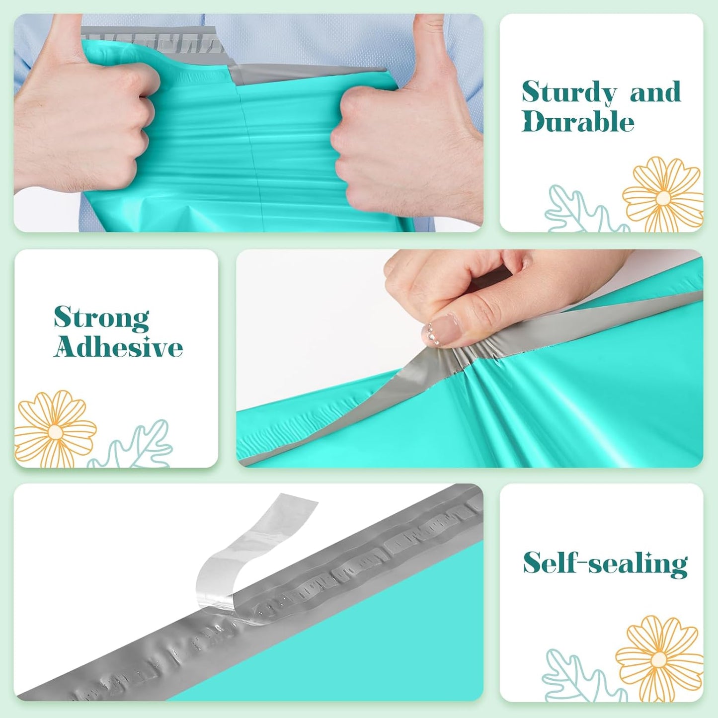 Fuxury 500 Pcs Large Poly Mailers 19x24 Inch, Bulk Shipping Bags for Clothing, Strong Adhesive Shipping Envelopes for Small Business Suppliers,Waterproof Mailers Poly Bags Mailing Envelopes Teal