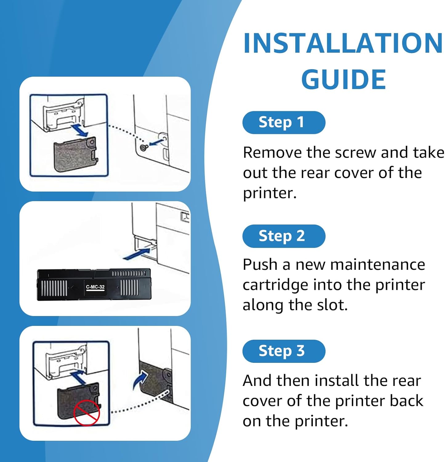 MC-32 Maintenance Cartridge Replacement for Canon MC-32 Maintenance Cartridge Compatible for Canon TC-20 TC-20M TC-5200 TC-5200M Large Format Printers for Cannon Maintenance Cartridge MC-32 (1 Pack)
