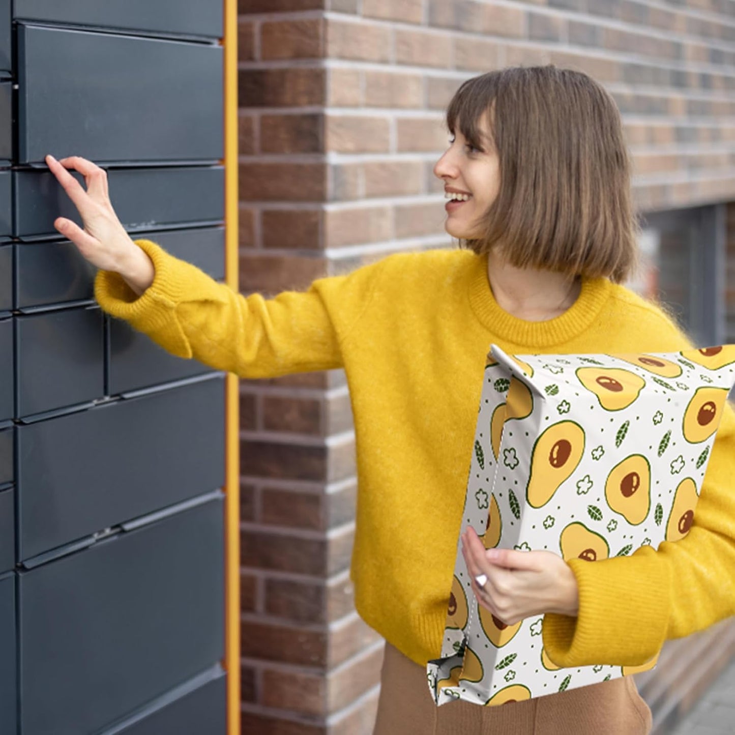 Poly Mailers 6x9 Inch 100 Pcs - Avocado printed Shipping Bags, 2.4mil Thickness, Waterproof and Tear Resistant Mailing Envelopes, Self-Sealing Packaging Bags for Small Business