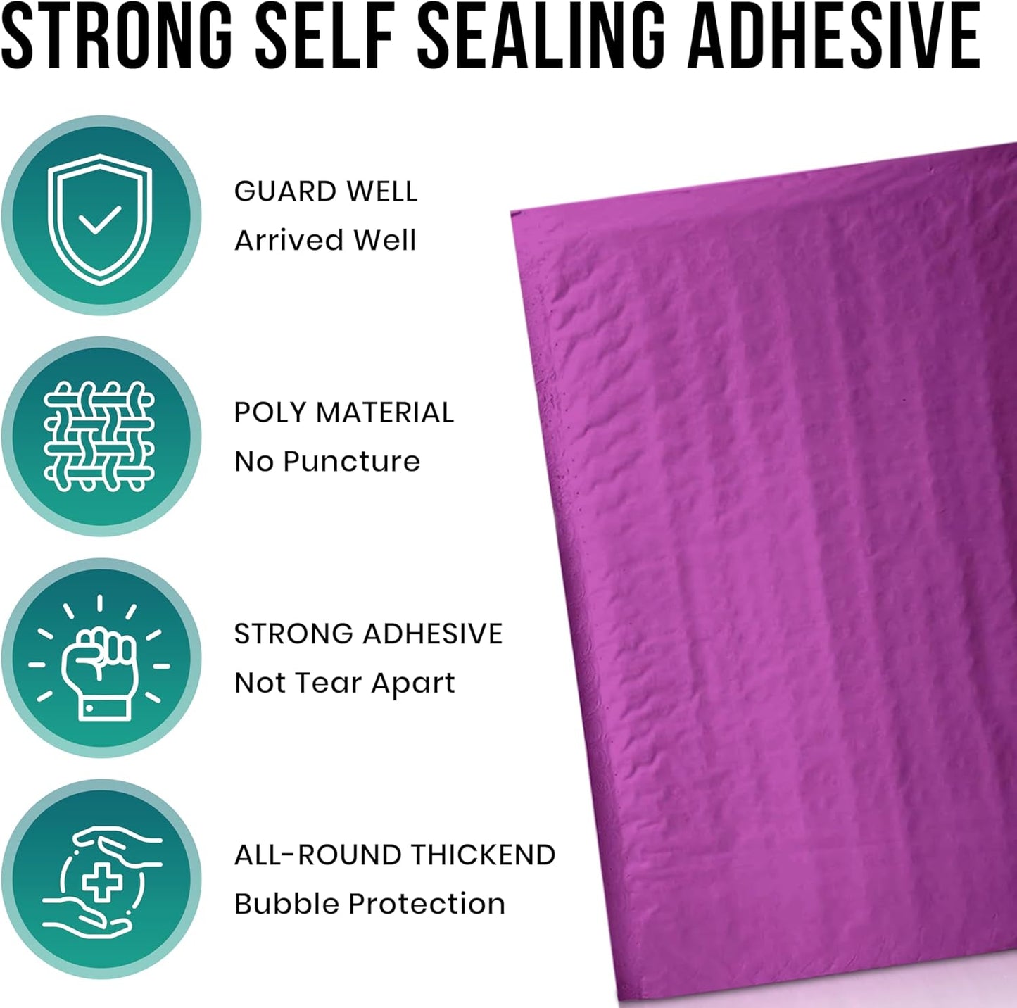 Levex - #0000 4" x 6" [10 Pack] Purple Poly Bubble Mailers, Padded Envelope Mailers, Packing Envelope & Mailing Bags for Shipping